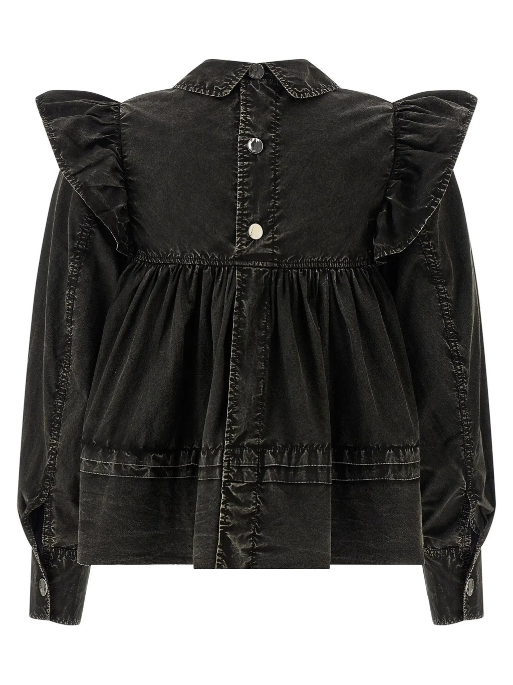 Ganni Black Organic Cotton Blouse