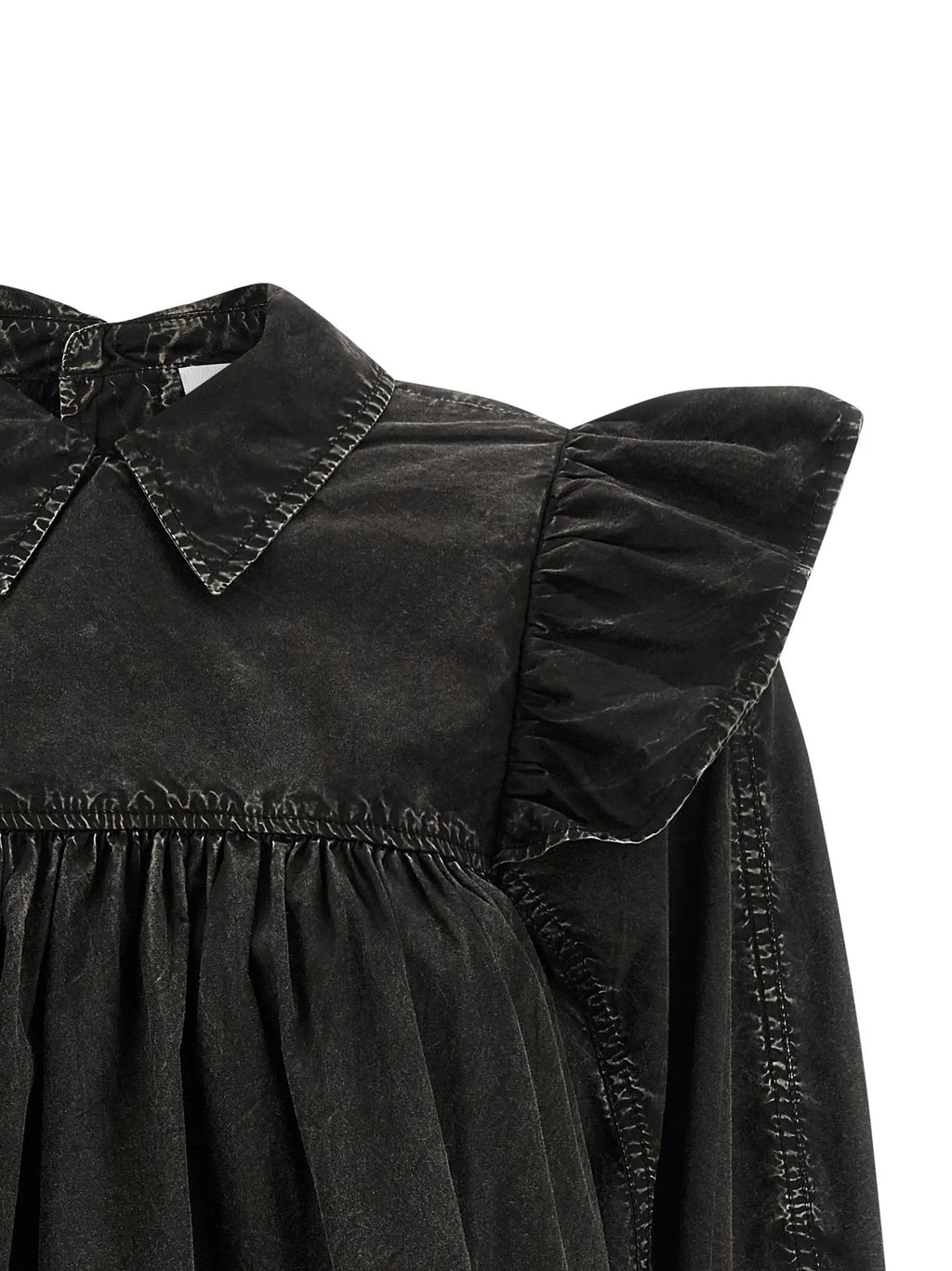 Ganni Black Organic Cotton Blouse