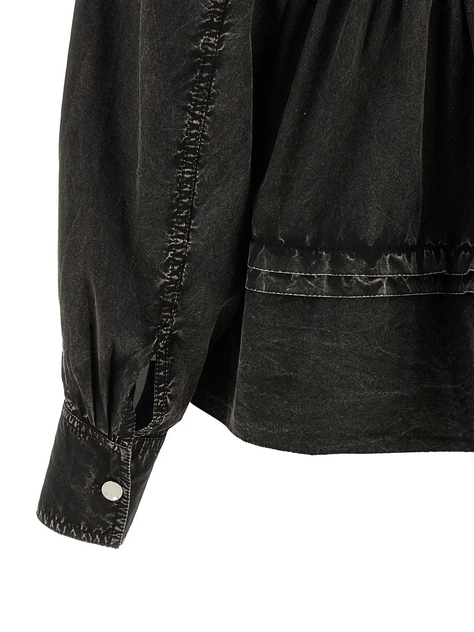 Ganni Black Organic Cotton Blouse
