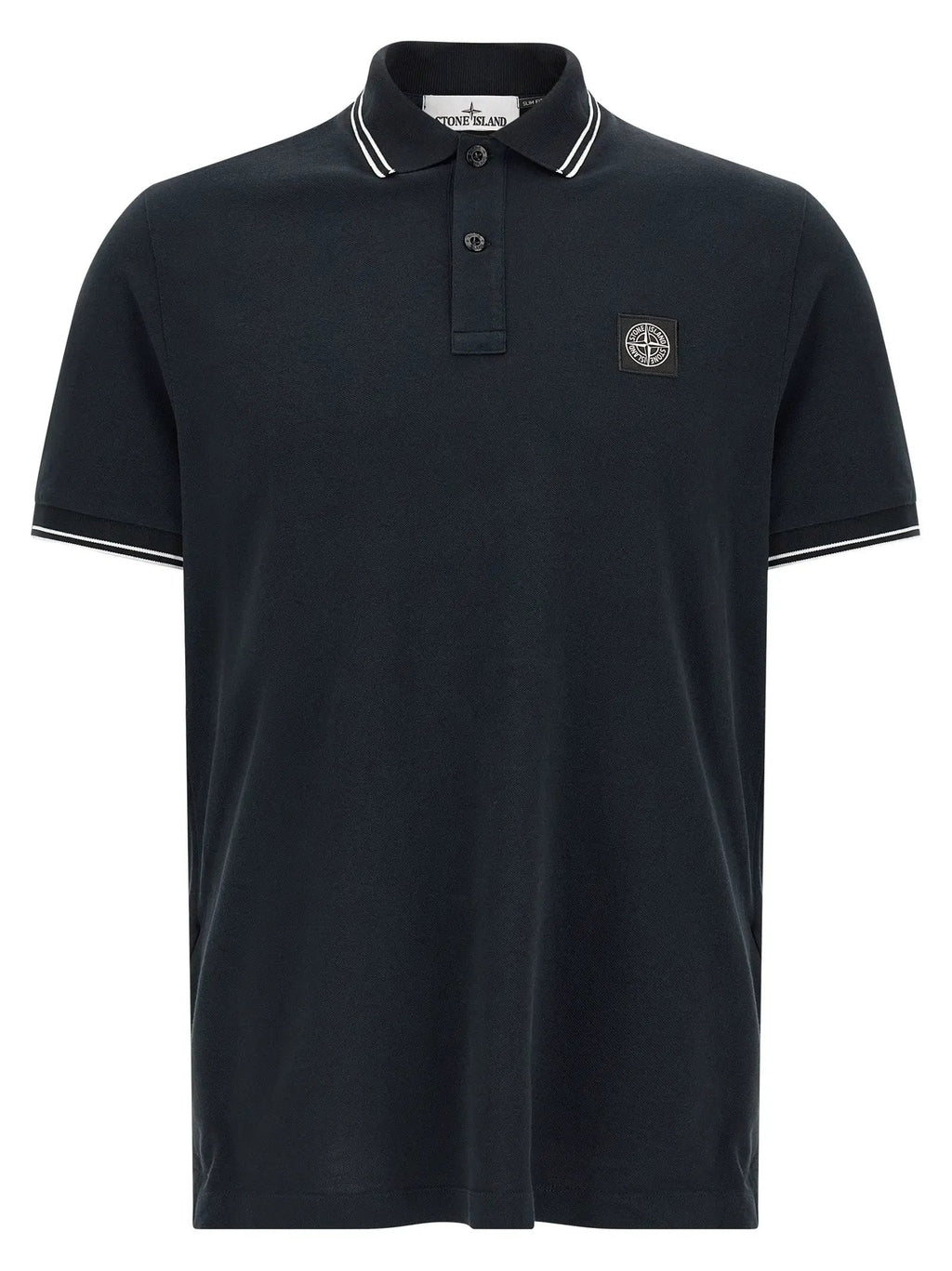 Stone Island Blue Cotton Polo Shirt