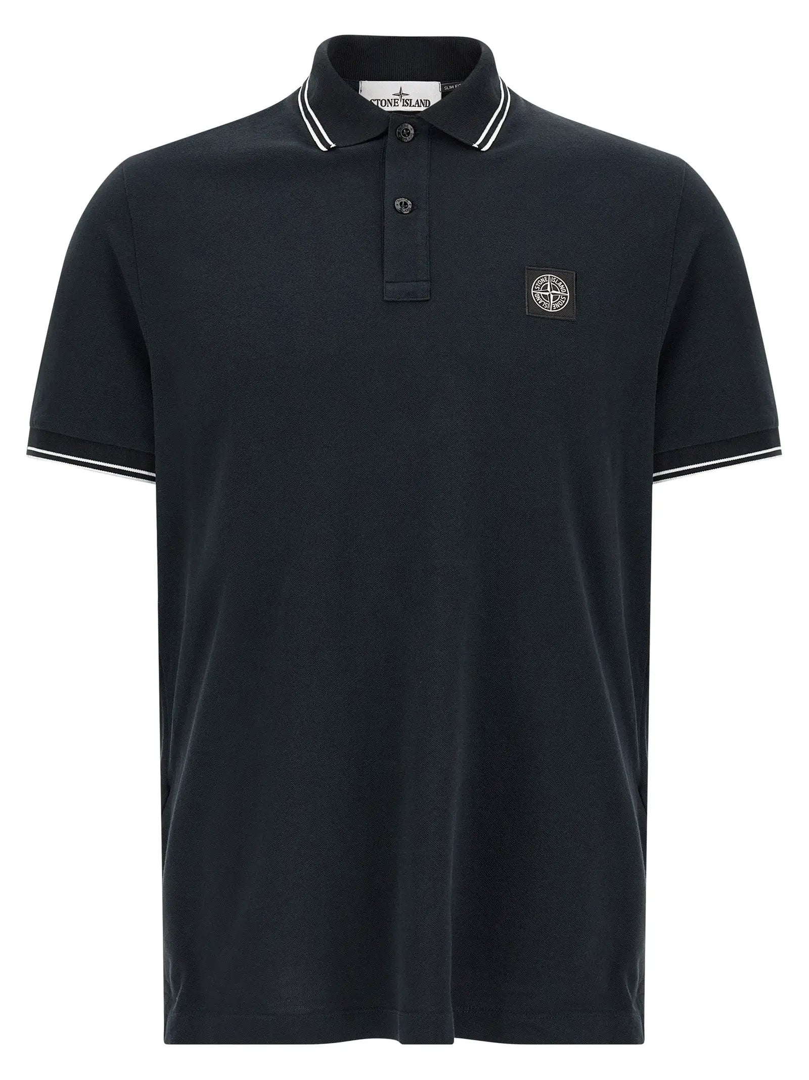 Stone Island Blue Cotton Polo Shirt