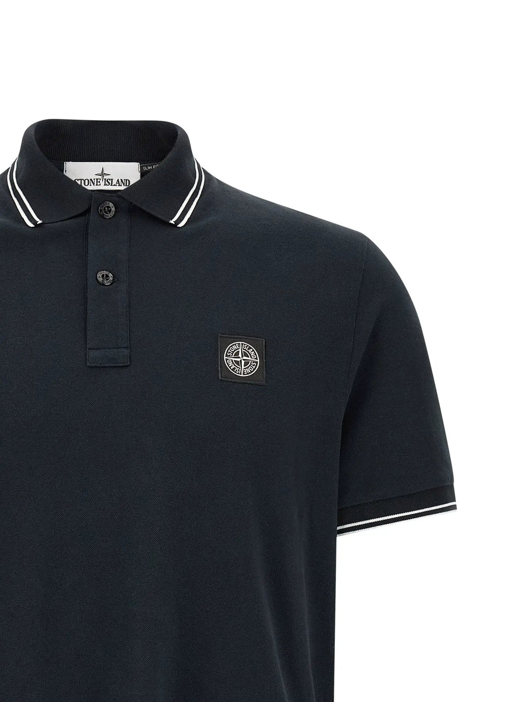Stone Island Blue Cotton Polo Shirt