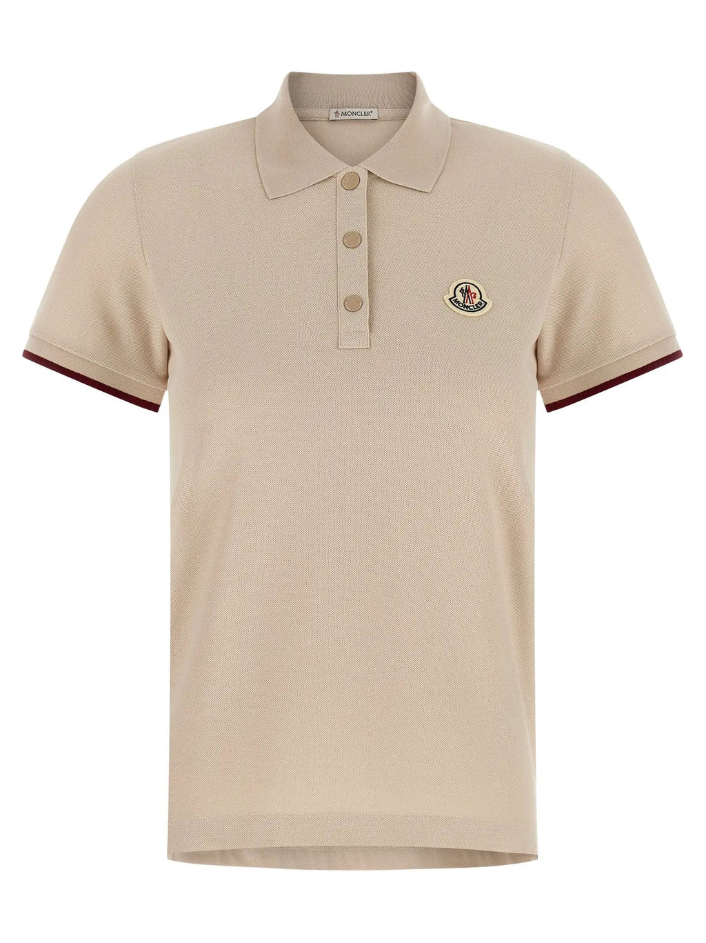 Moncler Beige Cotton Polo Shirt
