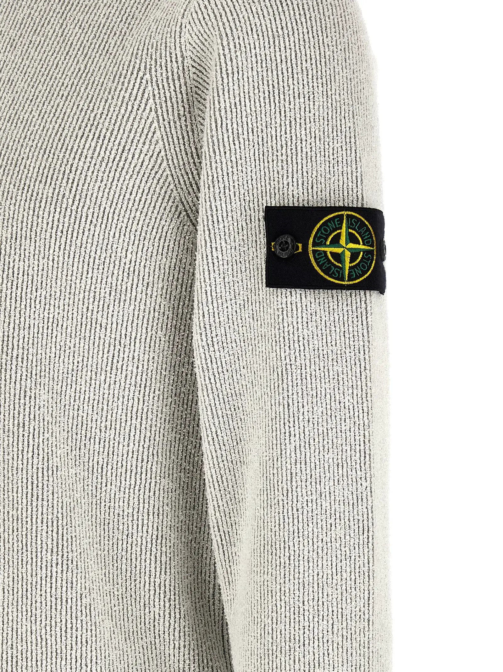 Stone Island Gray Cotton Cardigan