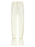 Darkpark White Cotton Straight-Leg Jeans
