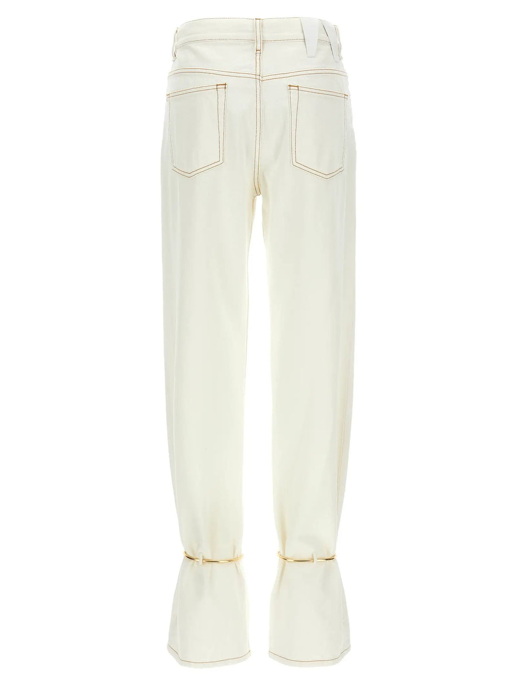 Darkpark White Cotton Straight-Leg Jeans