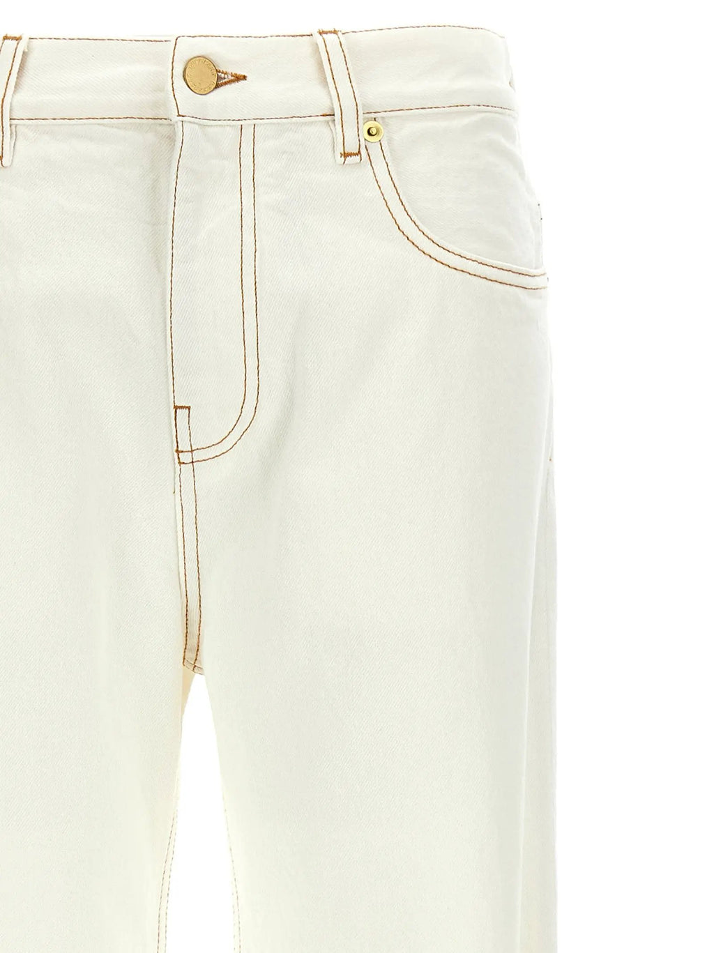 Darkpark White Cotton Straight-Leg Jeans