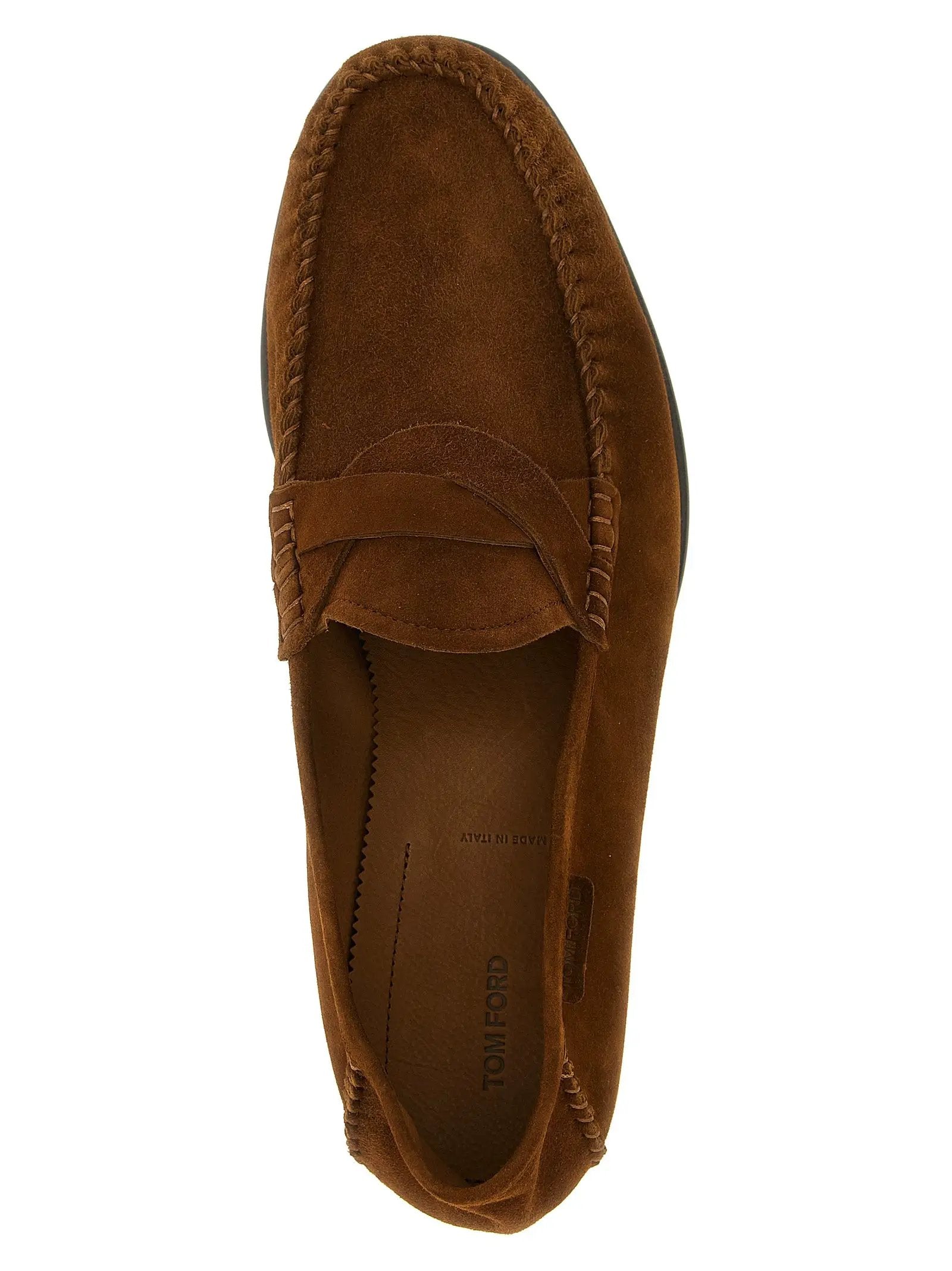 Tom Ford Brown Suede Leather Slip-On Loafers