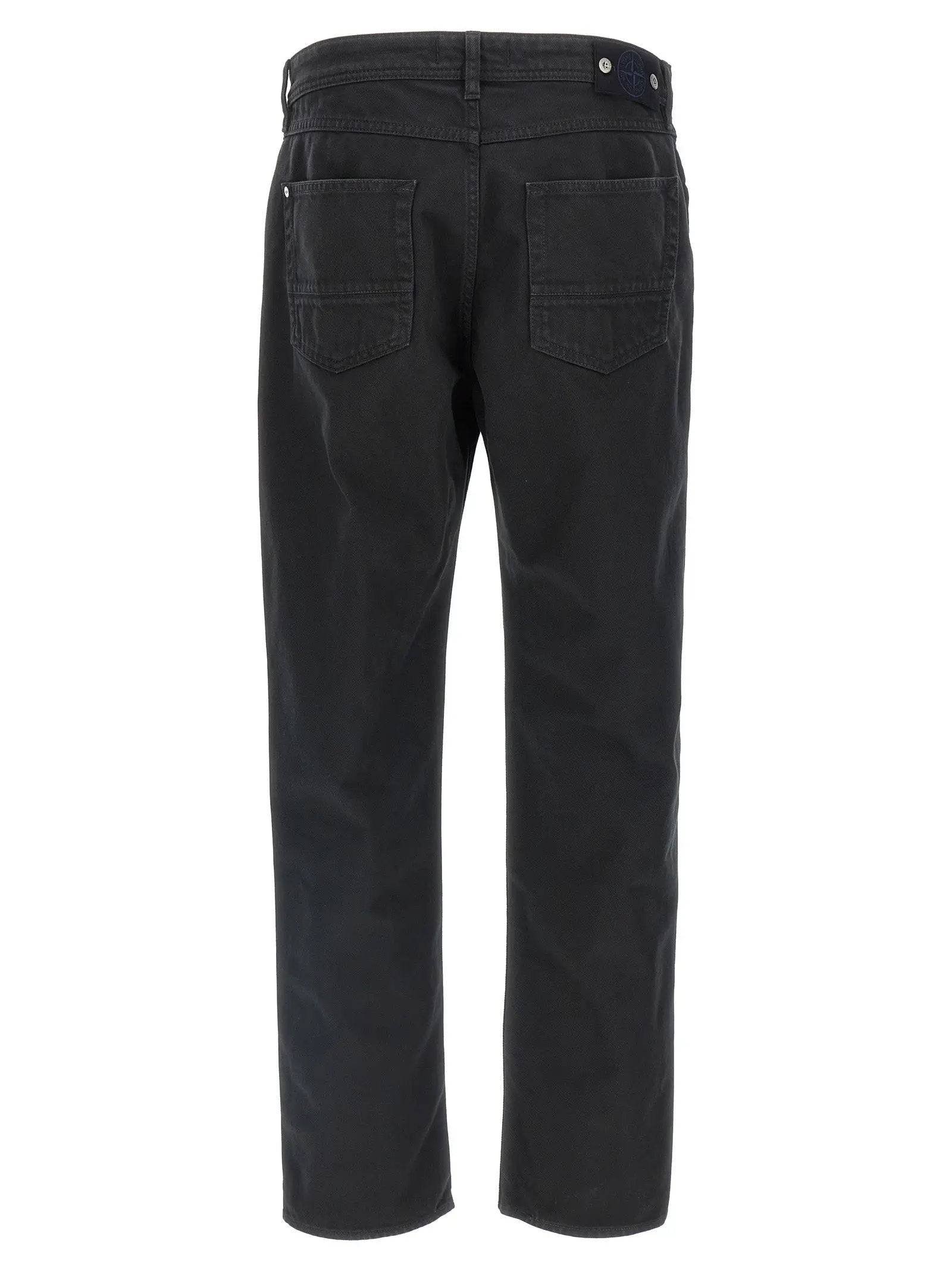 Stone Island Black Cotton Straight-Leg Jeans