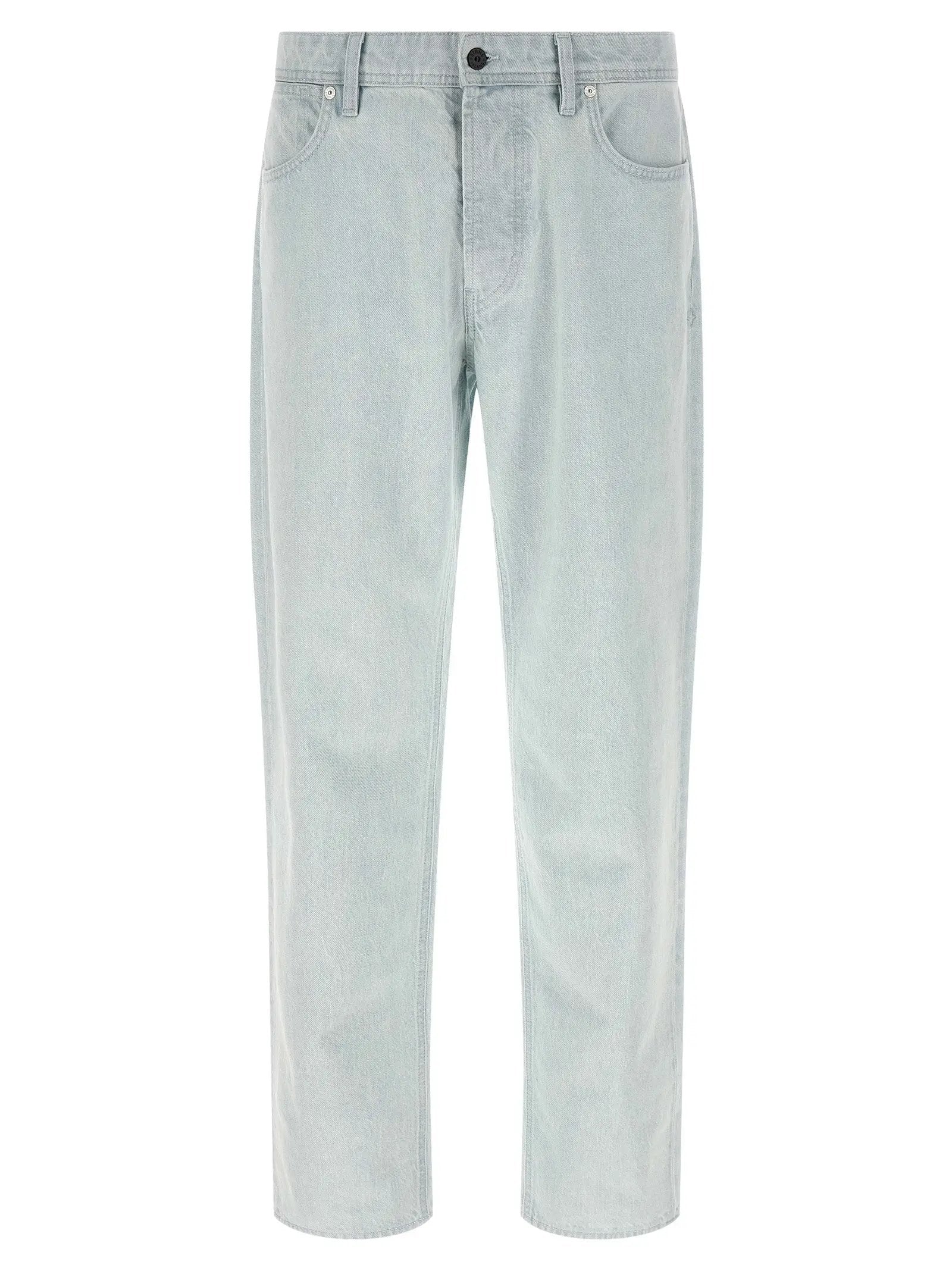 Stone Island Blue Cotton Straight-Leg Jeans