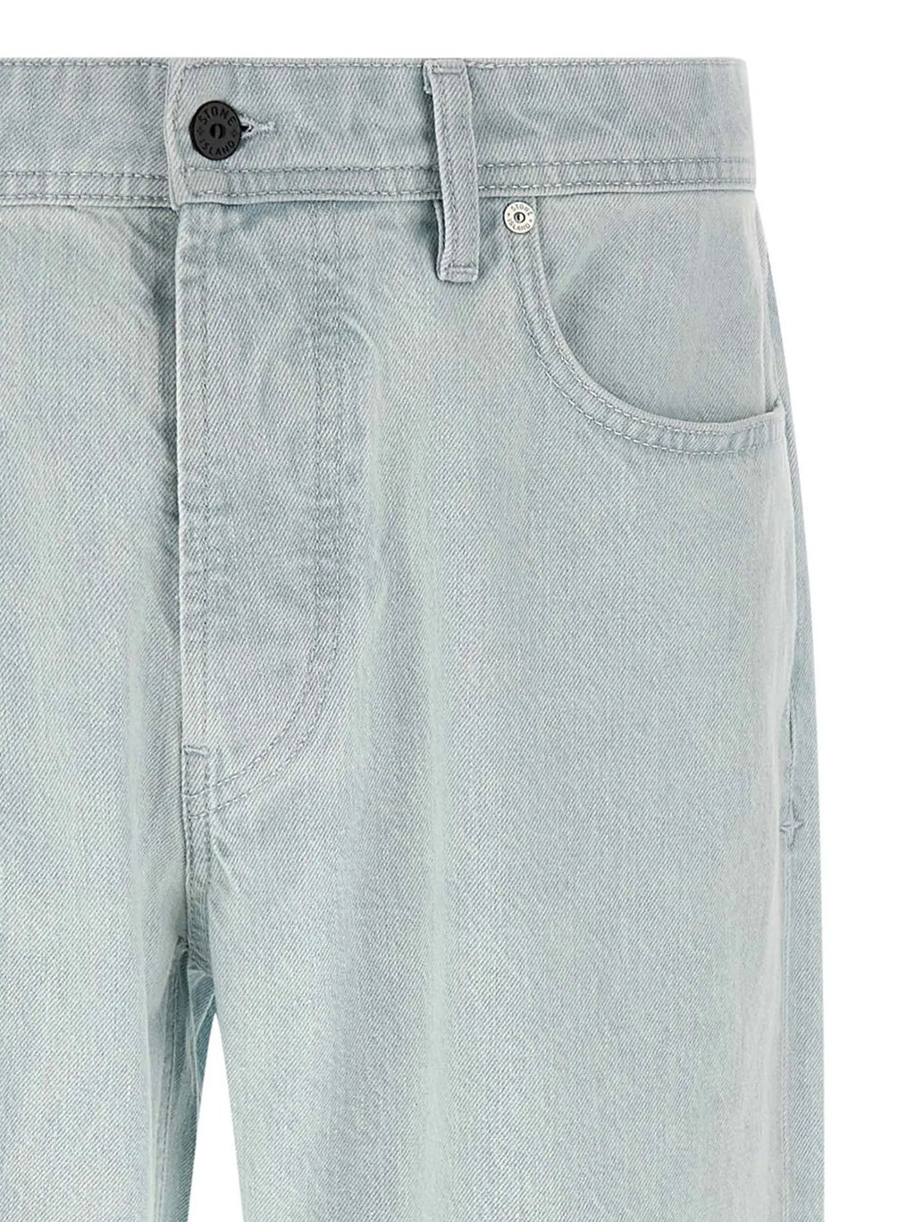 Stone Island Blue Cotton Straight-Leg Jeans