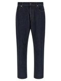 Stone Island Blue Cotton Straight-Leg Jeans