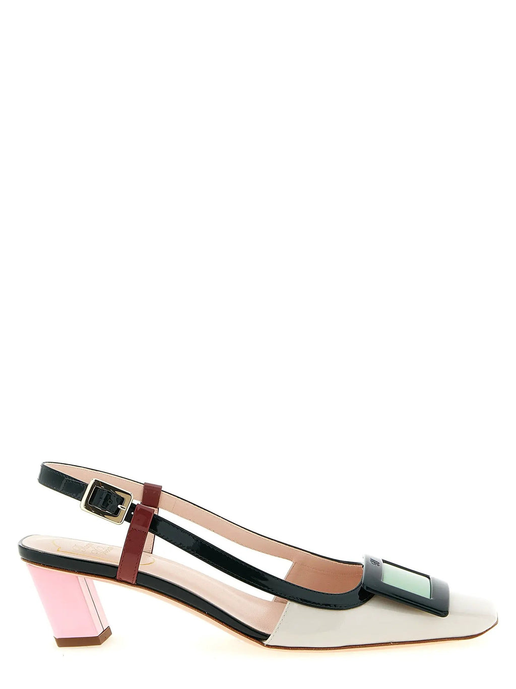 Roger Vivier Multicolor Calfskin Mid Heel Pumps