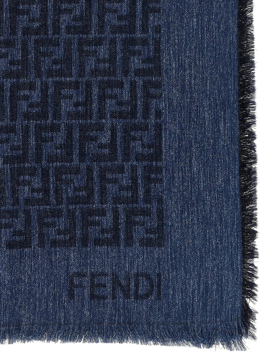 Fendi Blue Cotton Scarf