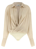 The Andamane Beige Viscose Bodysuit