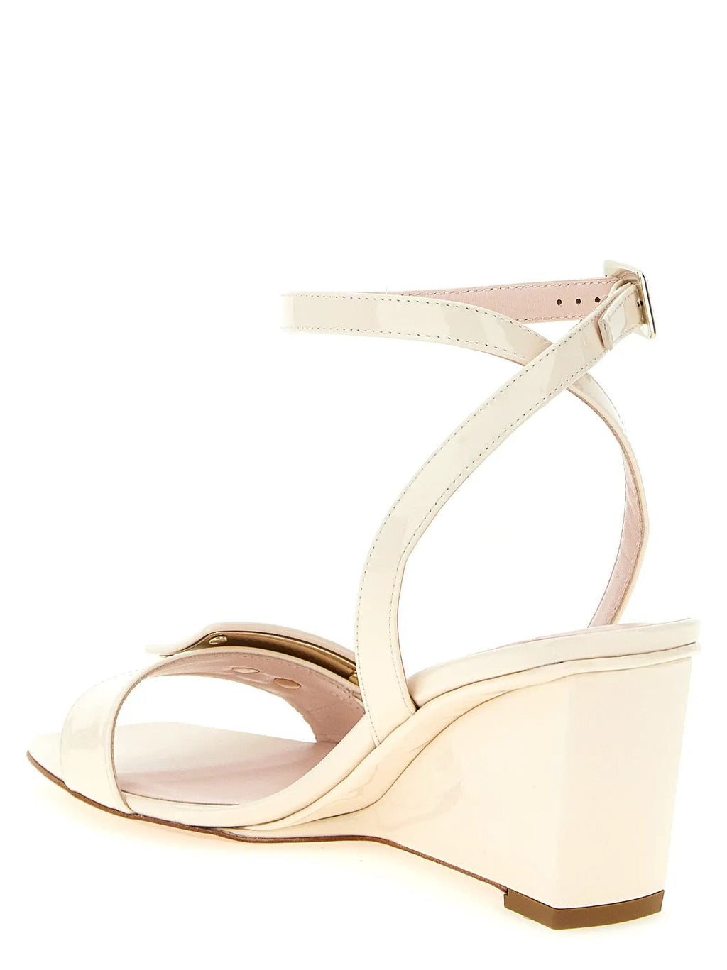 Roger Vivier White Calfskin Wedge Sandals