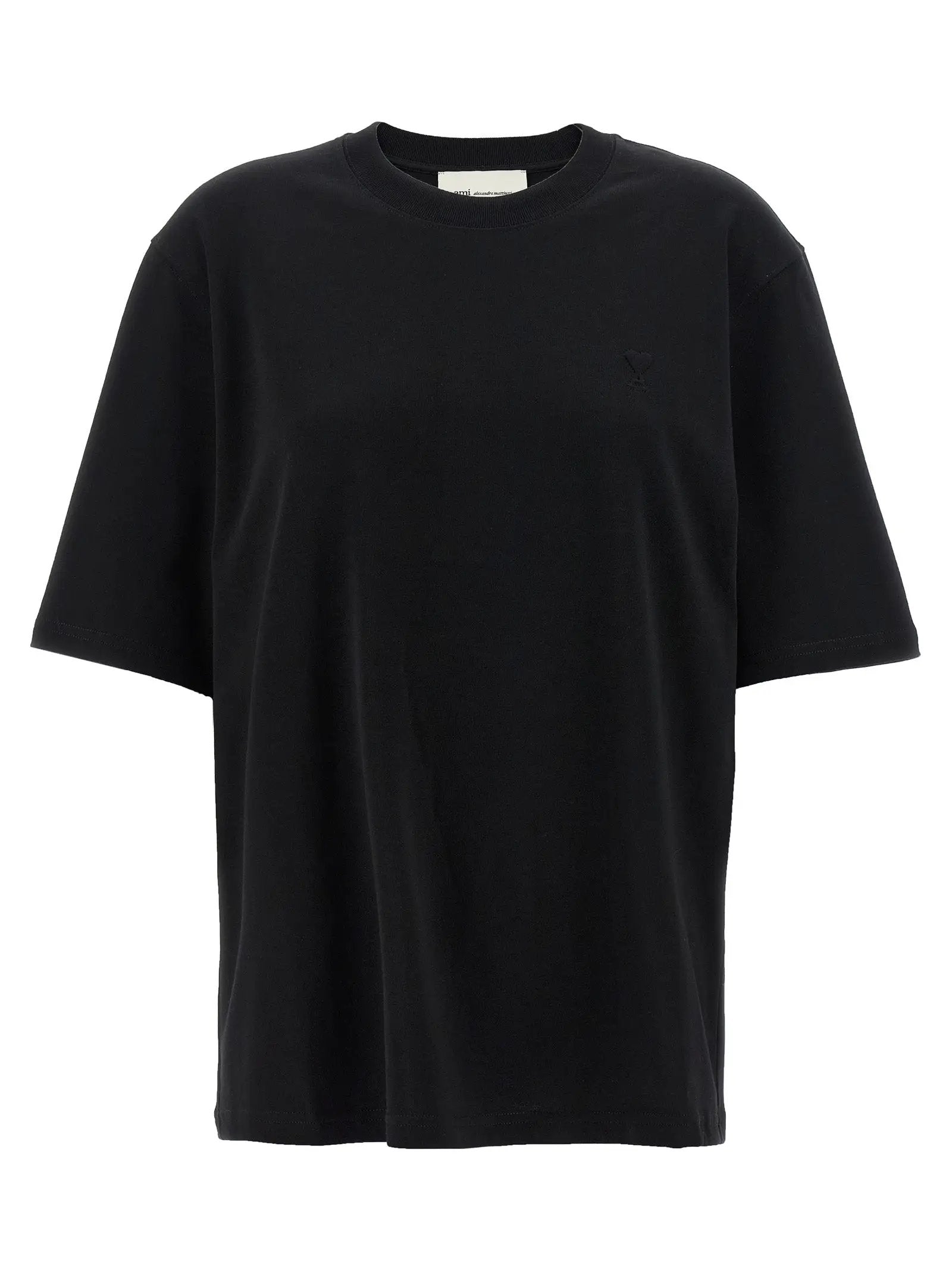 Ami Paris Black Cotton T-Shirt