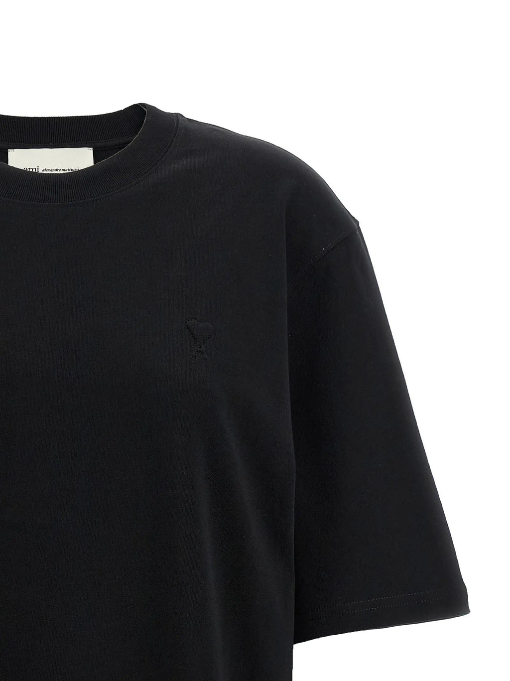 Ami Paris Black Cotton T-Shirt