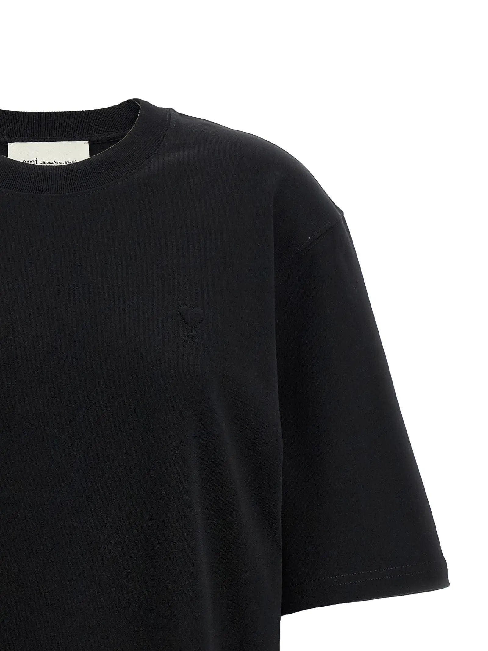 Ami Paris Black Cotton T-Shirt