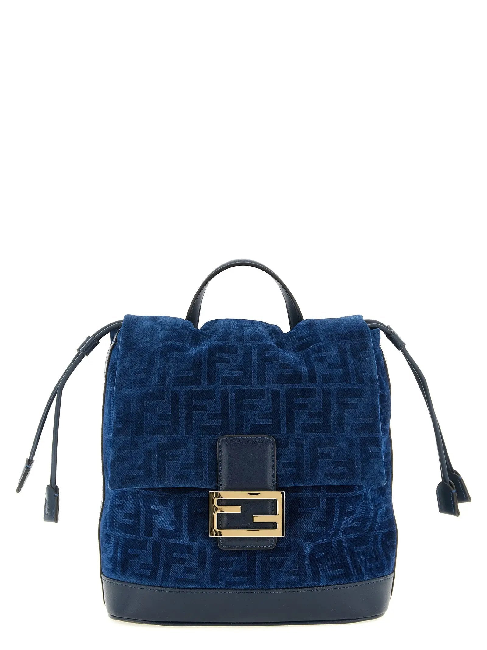 Fendi Blue Cotton Backpack