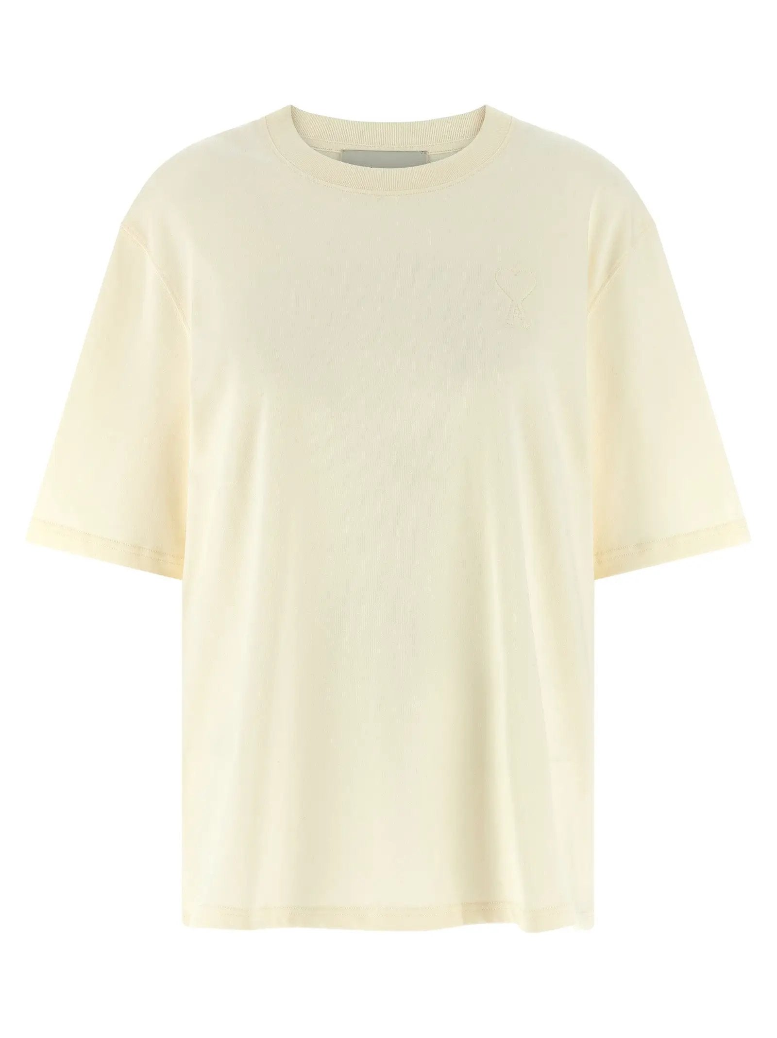 Ami Paris Beige Cotton T-Shirt
