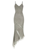 The Andamane Gray Viscose Long Dress