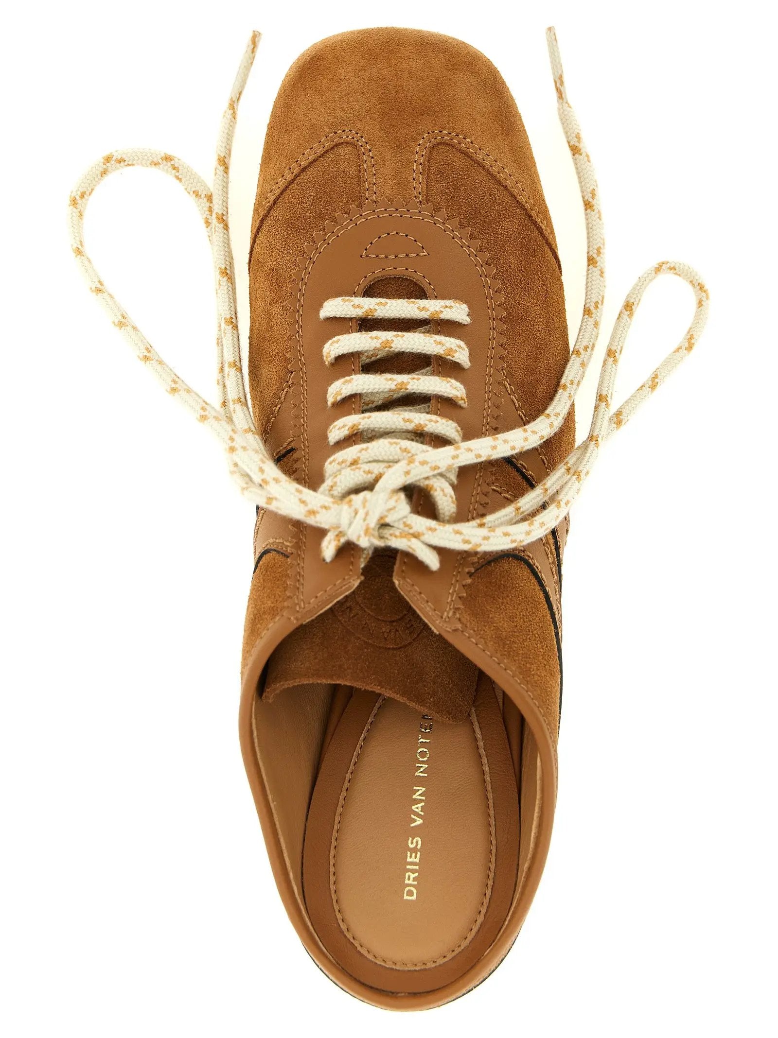 Dries Van Noten Brown Calfskin Platform Sneakers