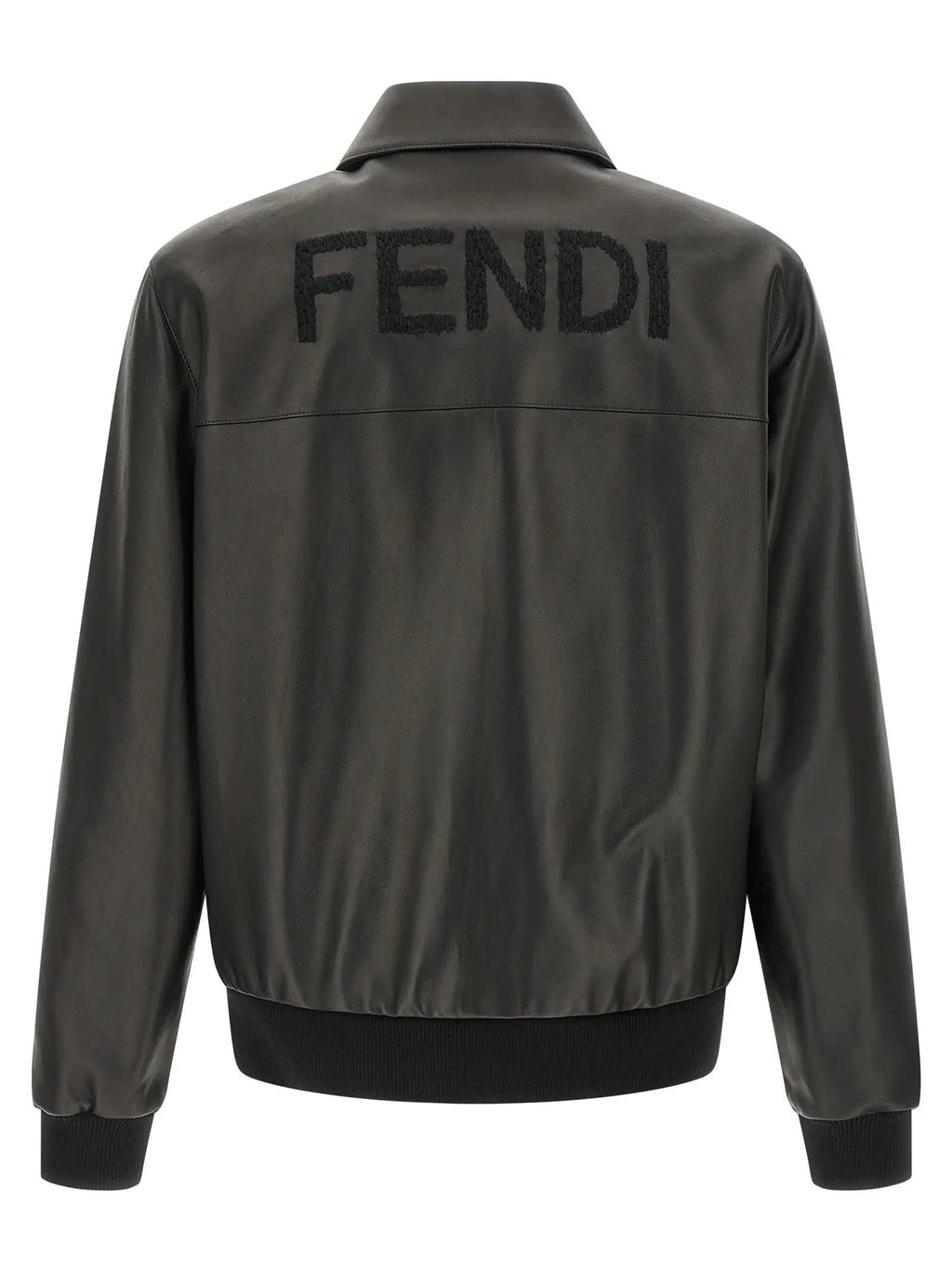 Fendi Black Lamb Leather Leather Jacket