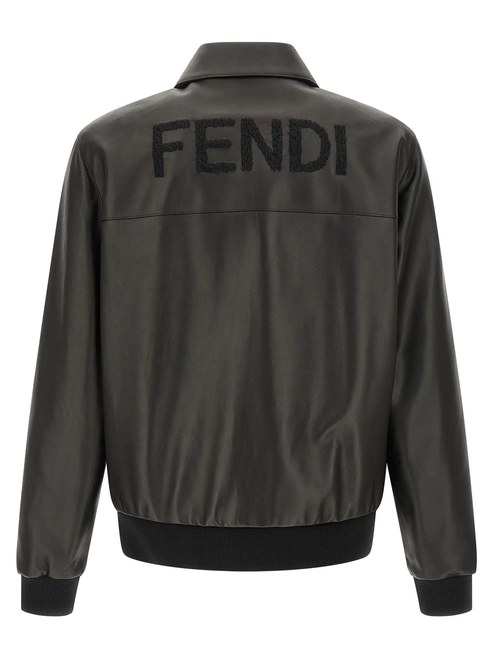 Fendi Black Lamb Leather Leather Jacket