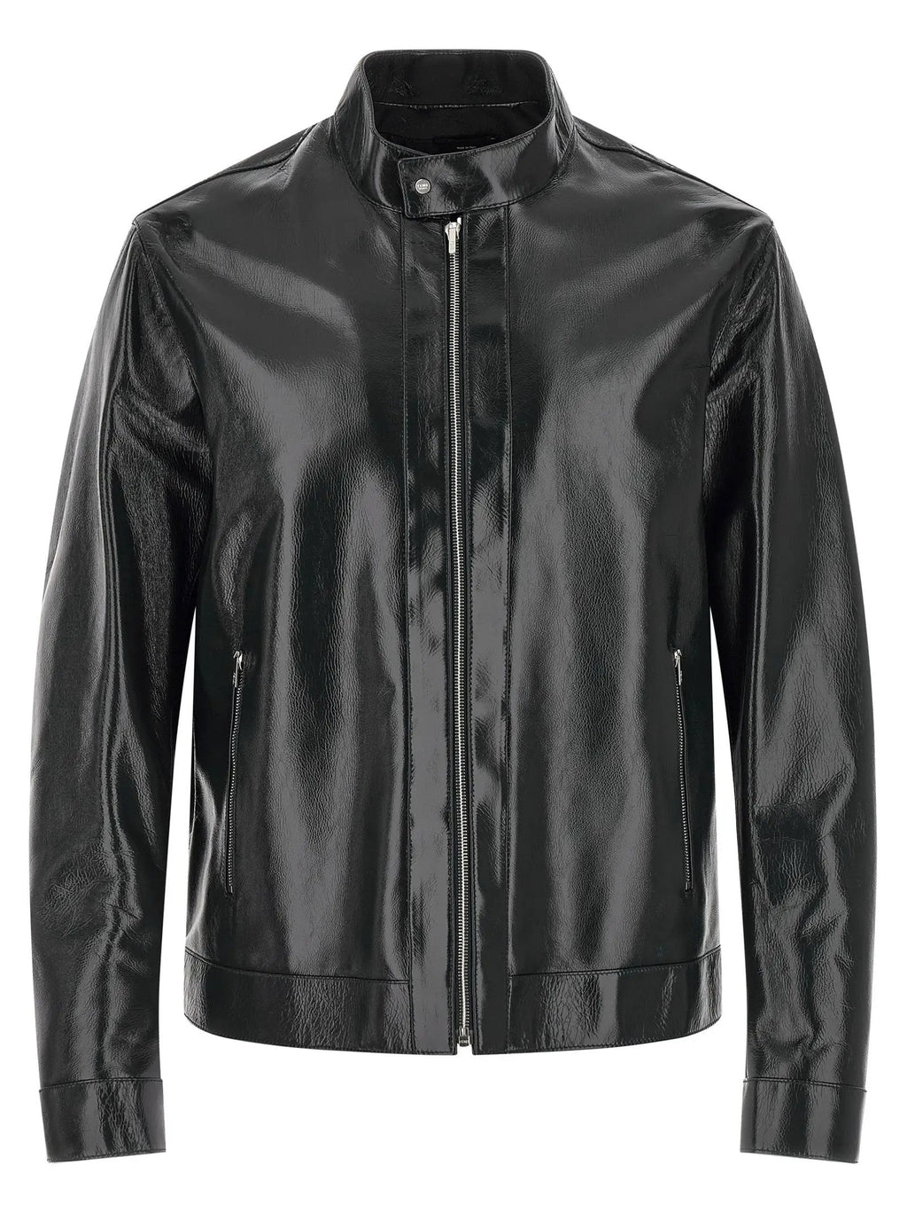 Fendi Blue Lamb Leather Leather Jacket