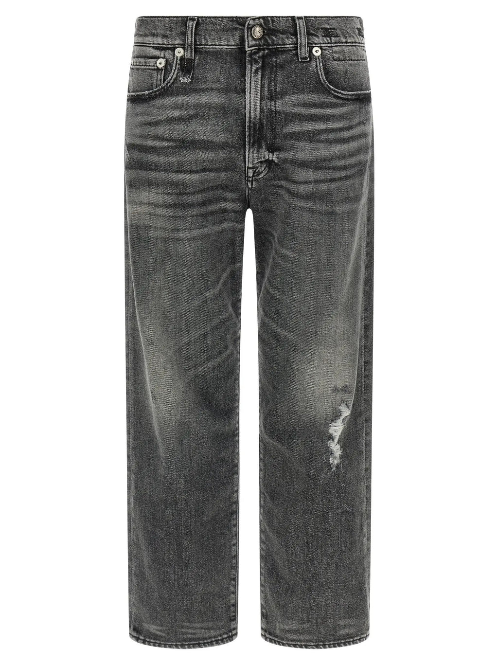 R13 Gray Cotton Boyfriend Jeans