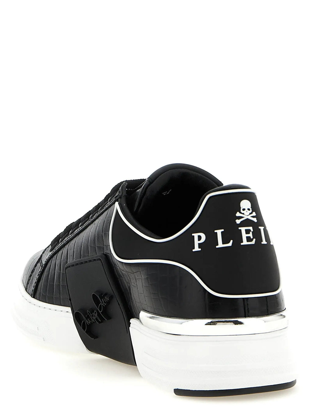 Philipp Plein Black Cowhide Low Top Sneakers