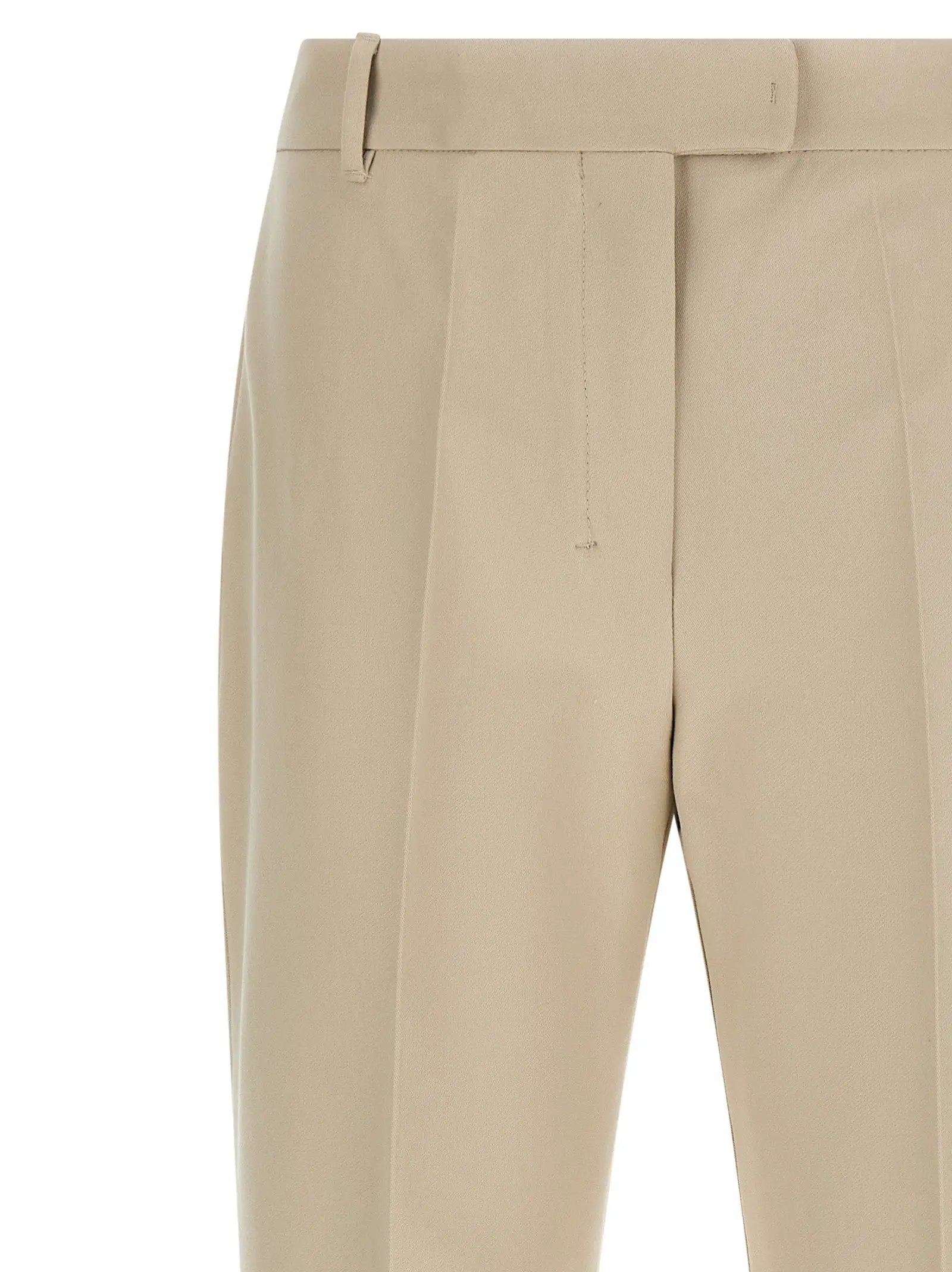 'S Max Mara Beige Cotton Cropped Pants