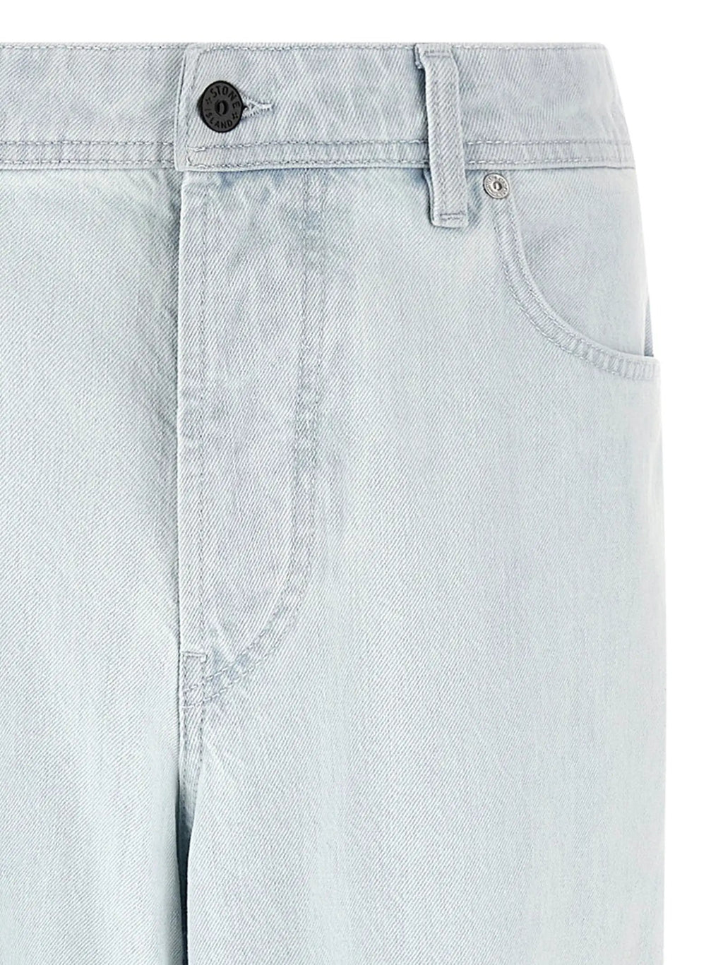 Stone Island Blue Cotton Straight-Leg Jeans