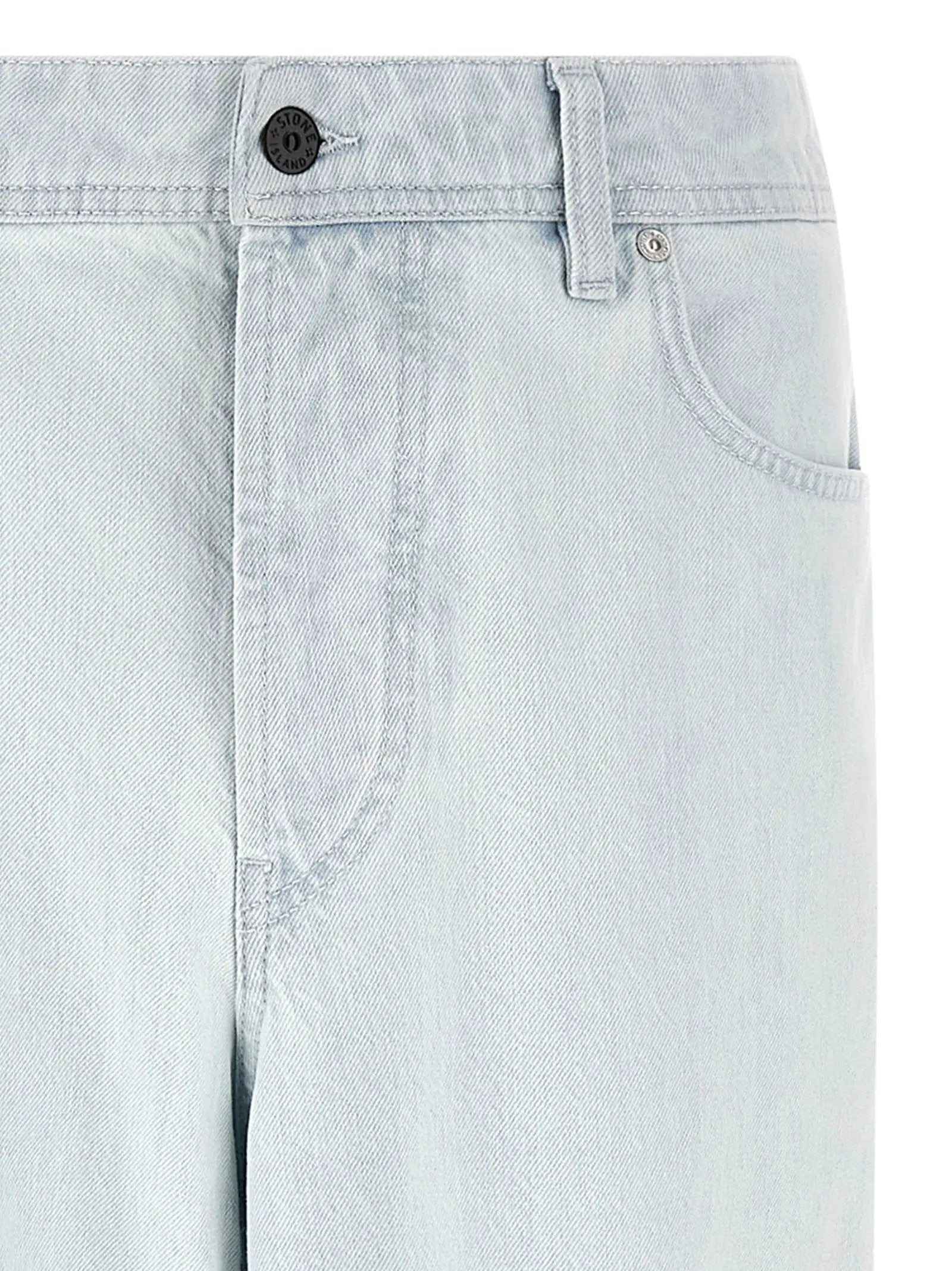 Stone Island Blue Cotton Straight-Leg Jeans