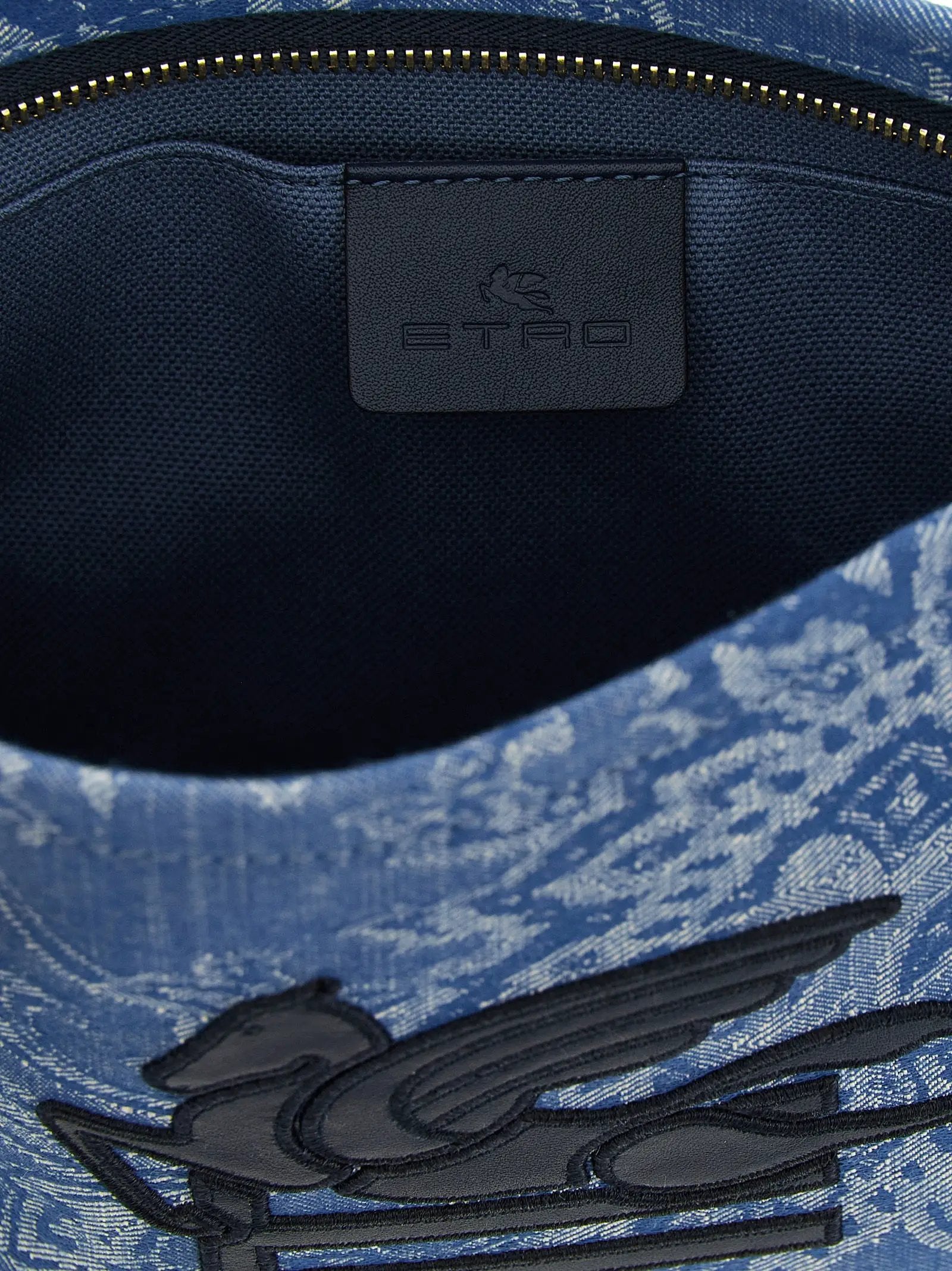 Etro Blue Cotton Clutch Bag