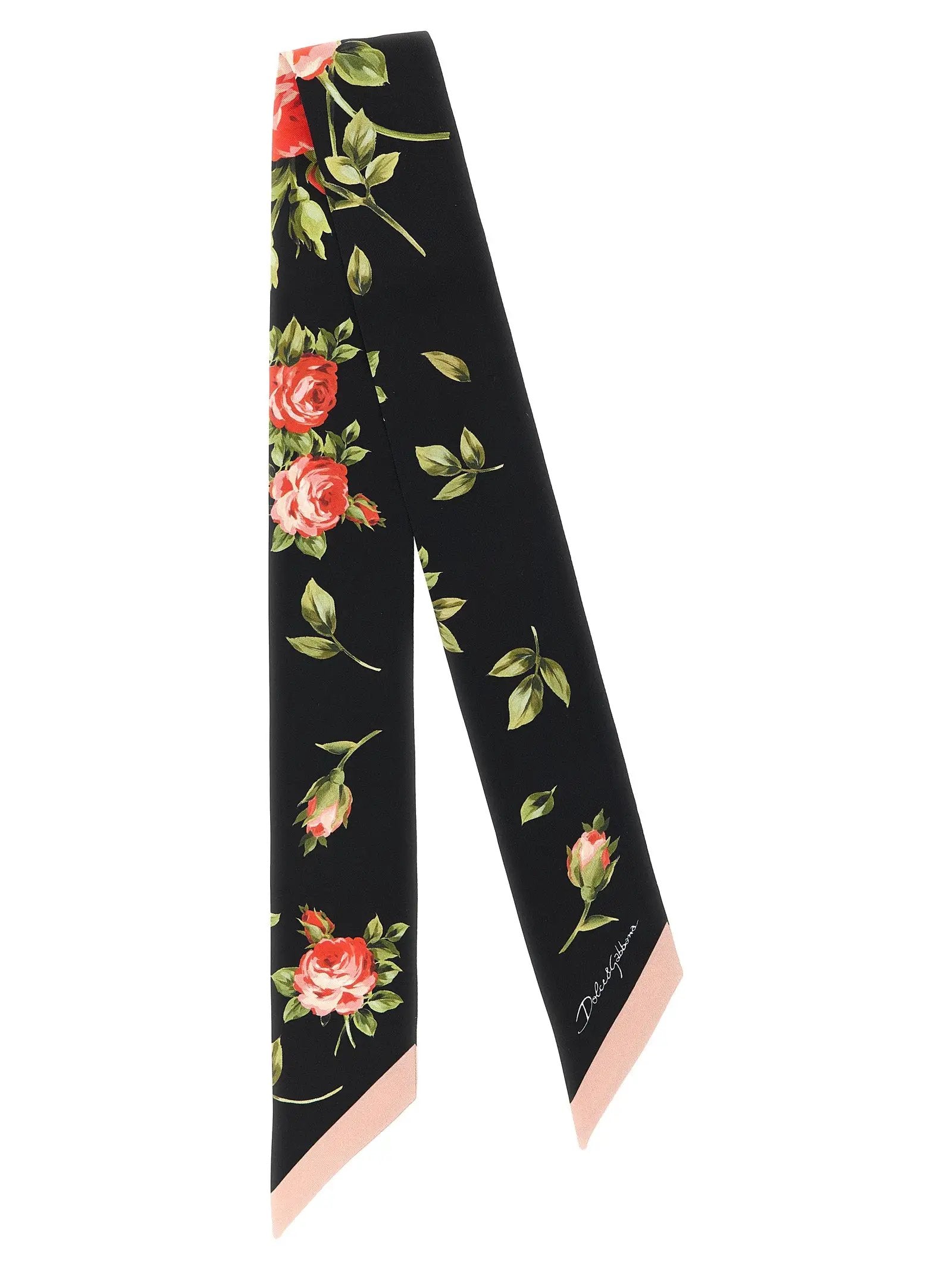 Foulard en soie noire Dolce &amp; Gabbana