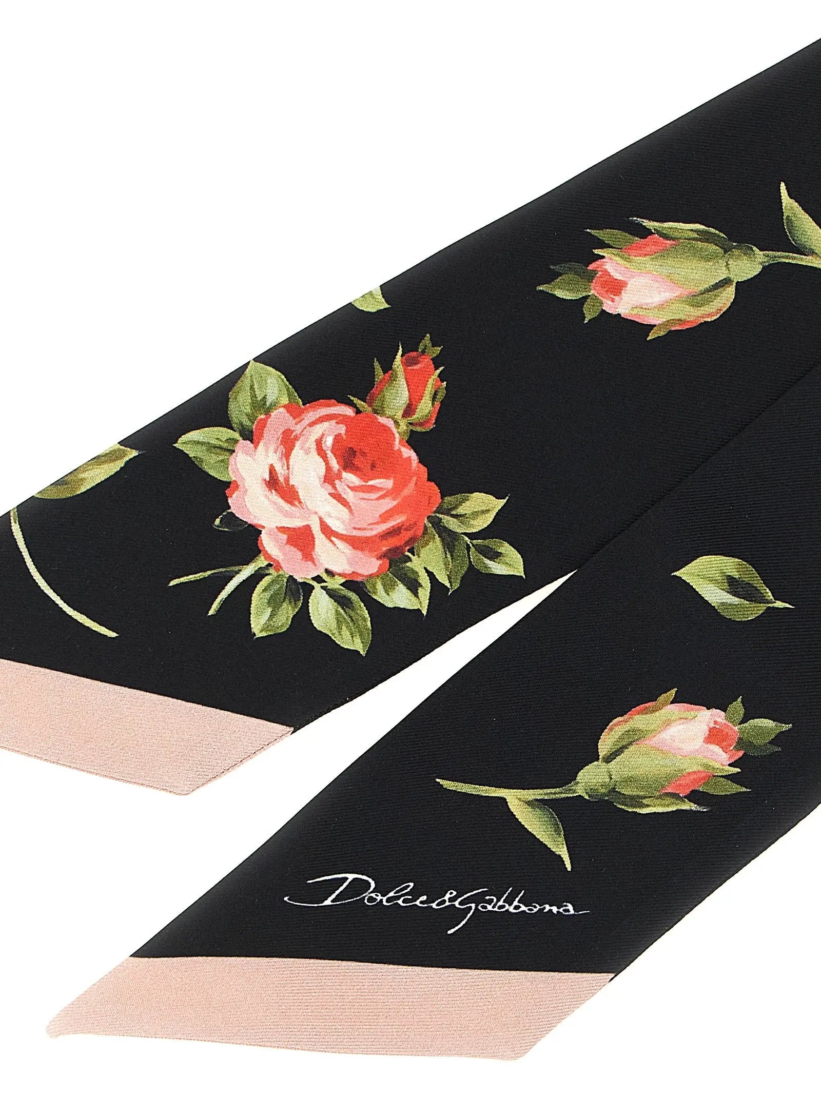 Foulard en soie noire Dolce &amp; Gabbana