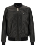 Philipp Plein Black Lambskin Leather Jacket