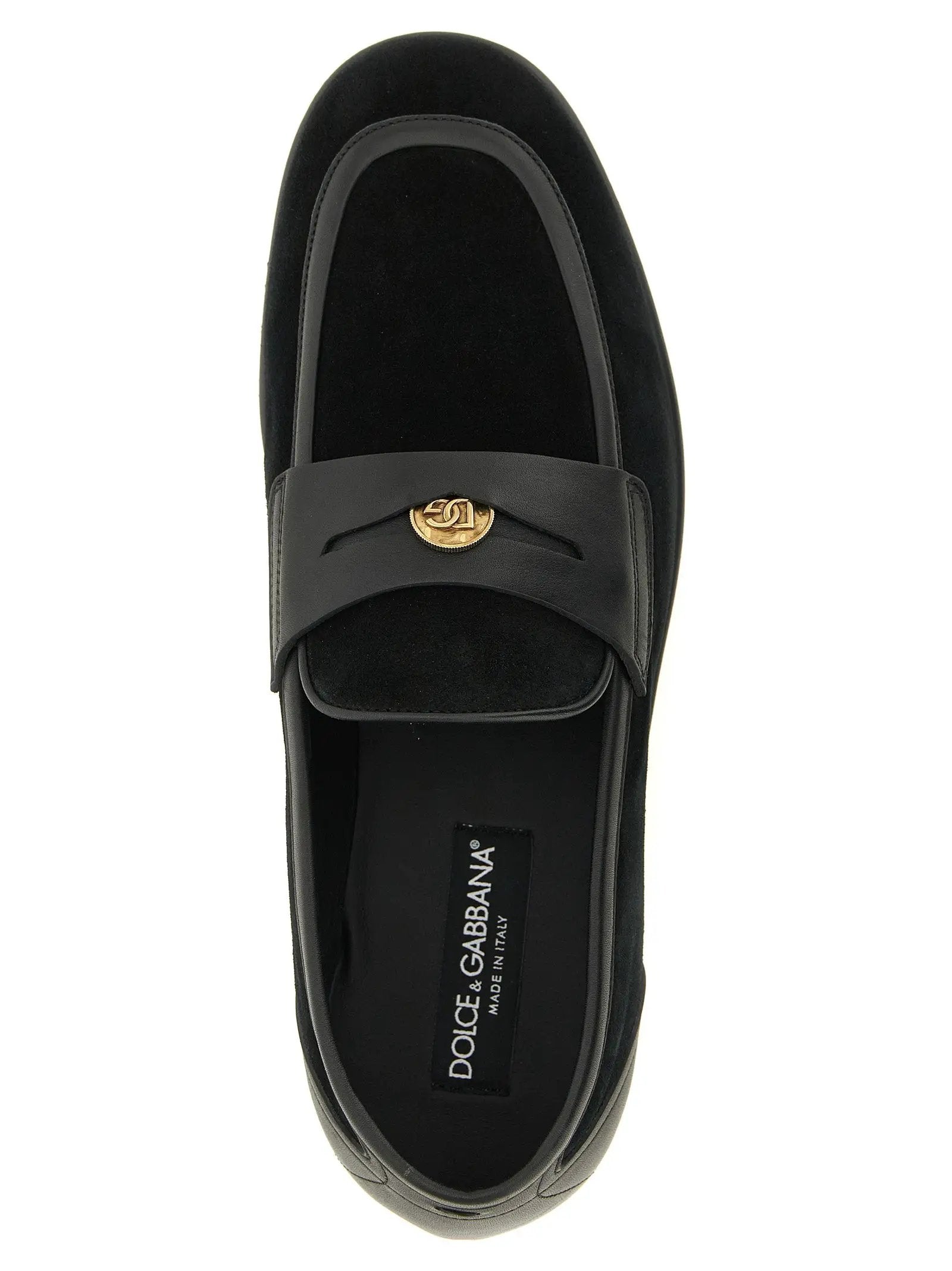 Dolce & Gabbana Black Calfskin Slip-On Loafers