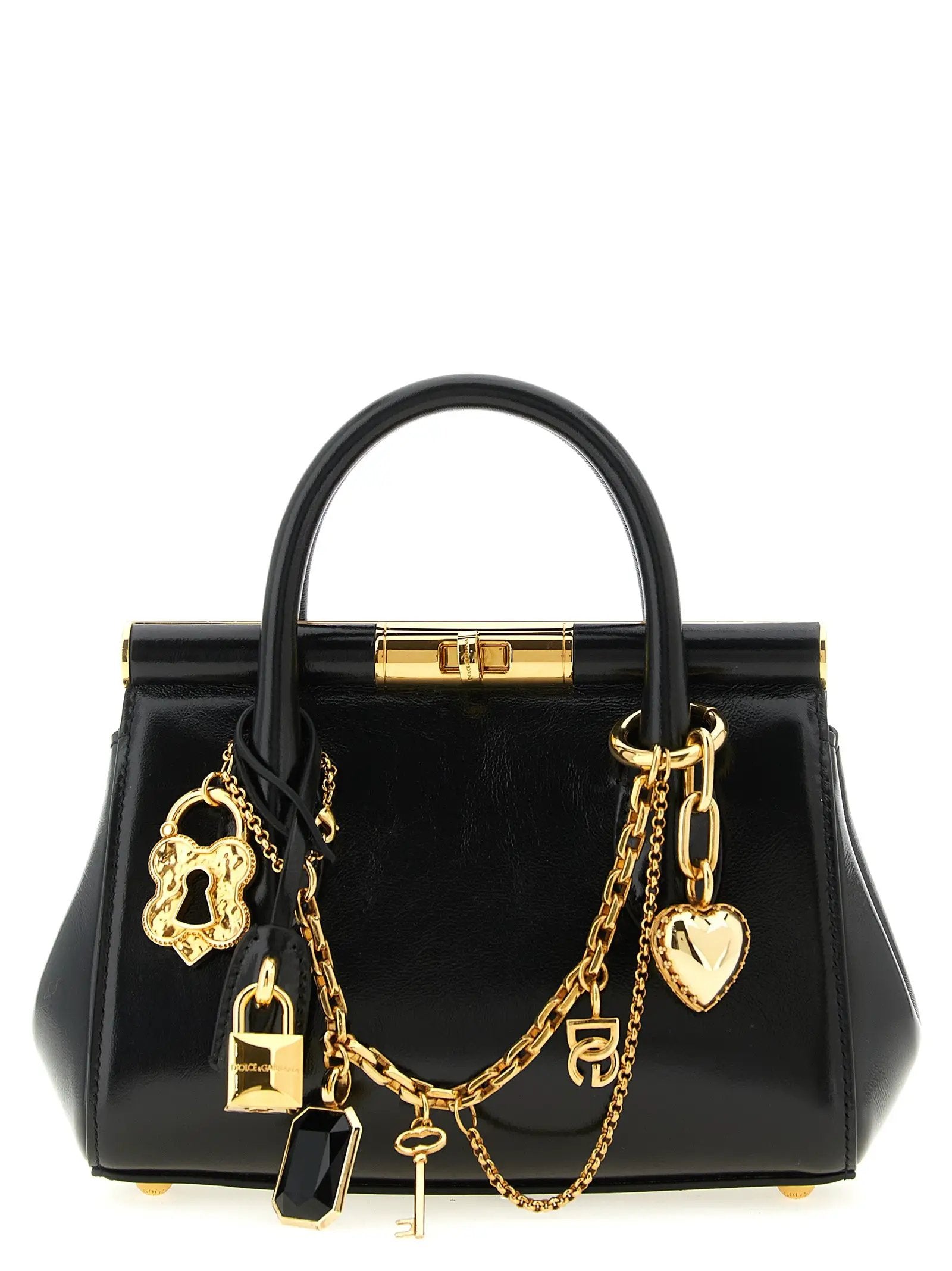 Sac à main en cuir de veau noir Dolce & Gabbana