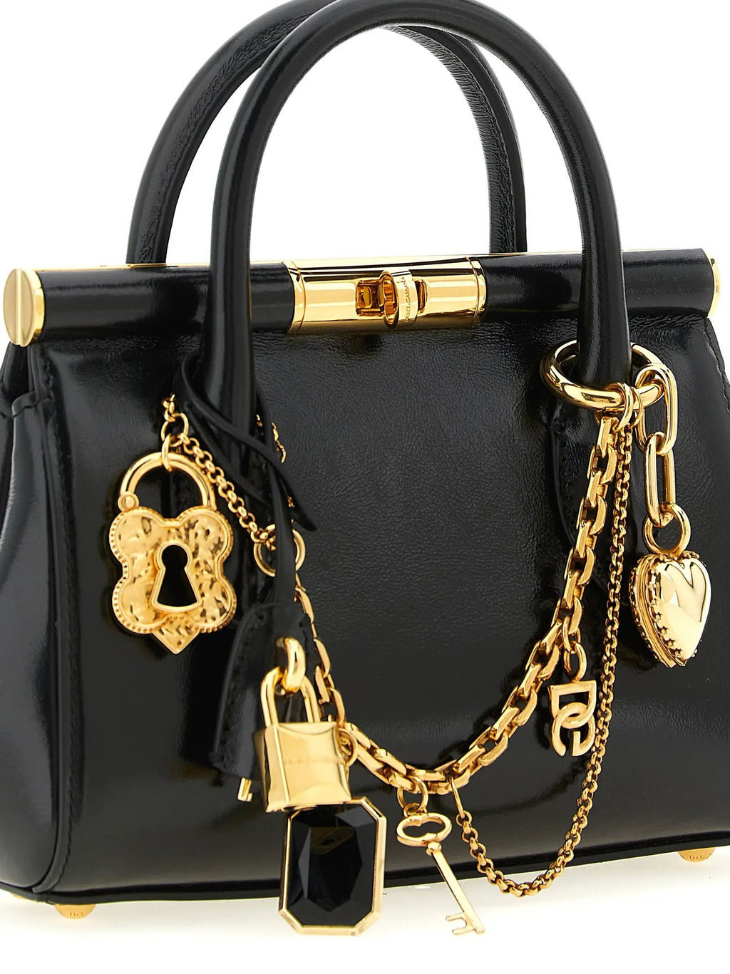 Sac à main en cuir de veau noir Dolce & Gabbana