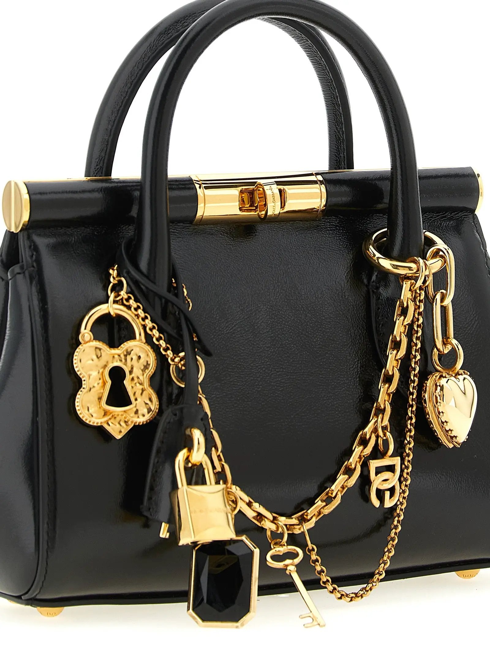 Sac à main en cuir de veau noir Dolce & Gabbana