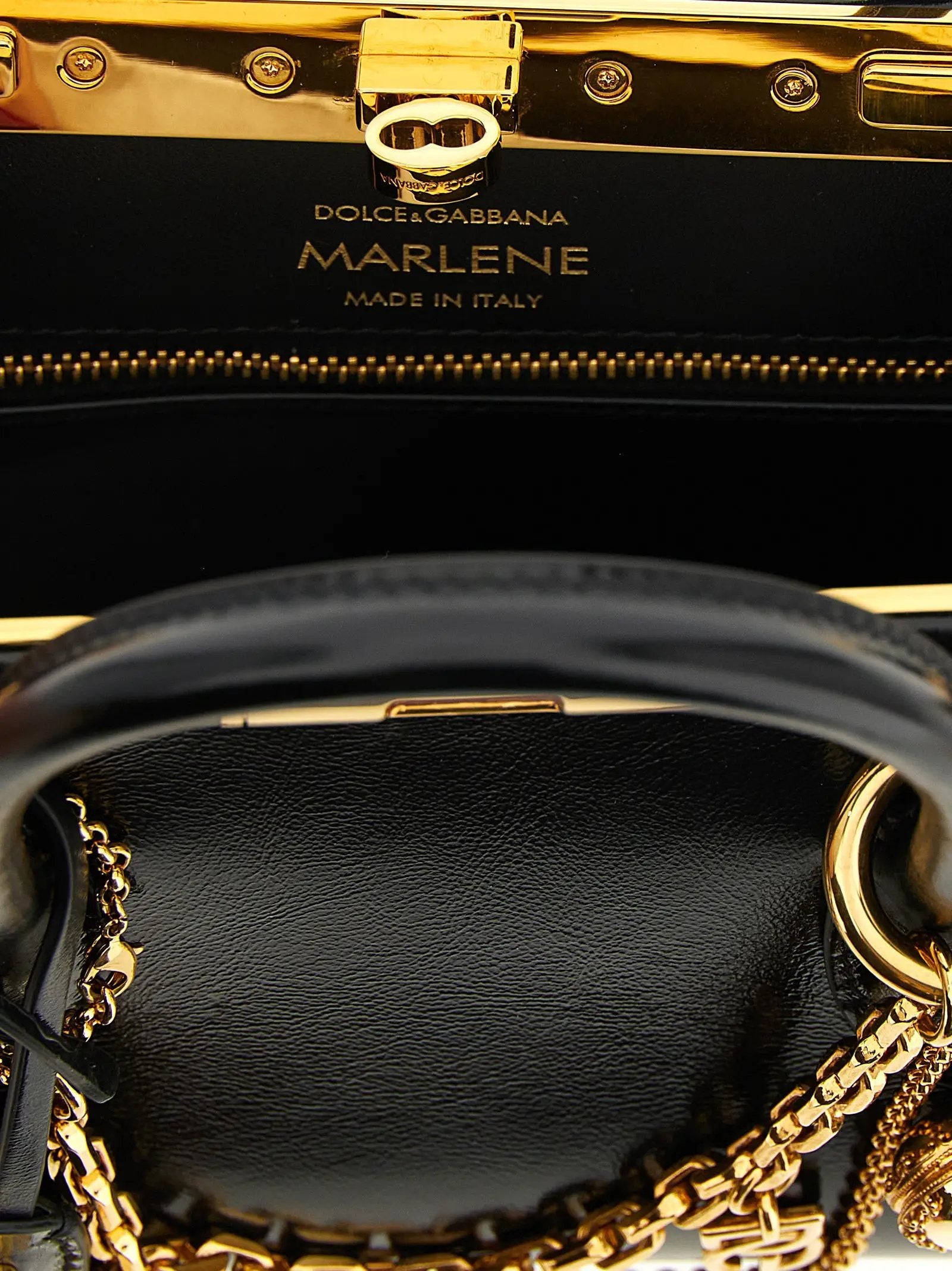 Sac à main en cuir de veau noir Dolce & Gabbana