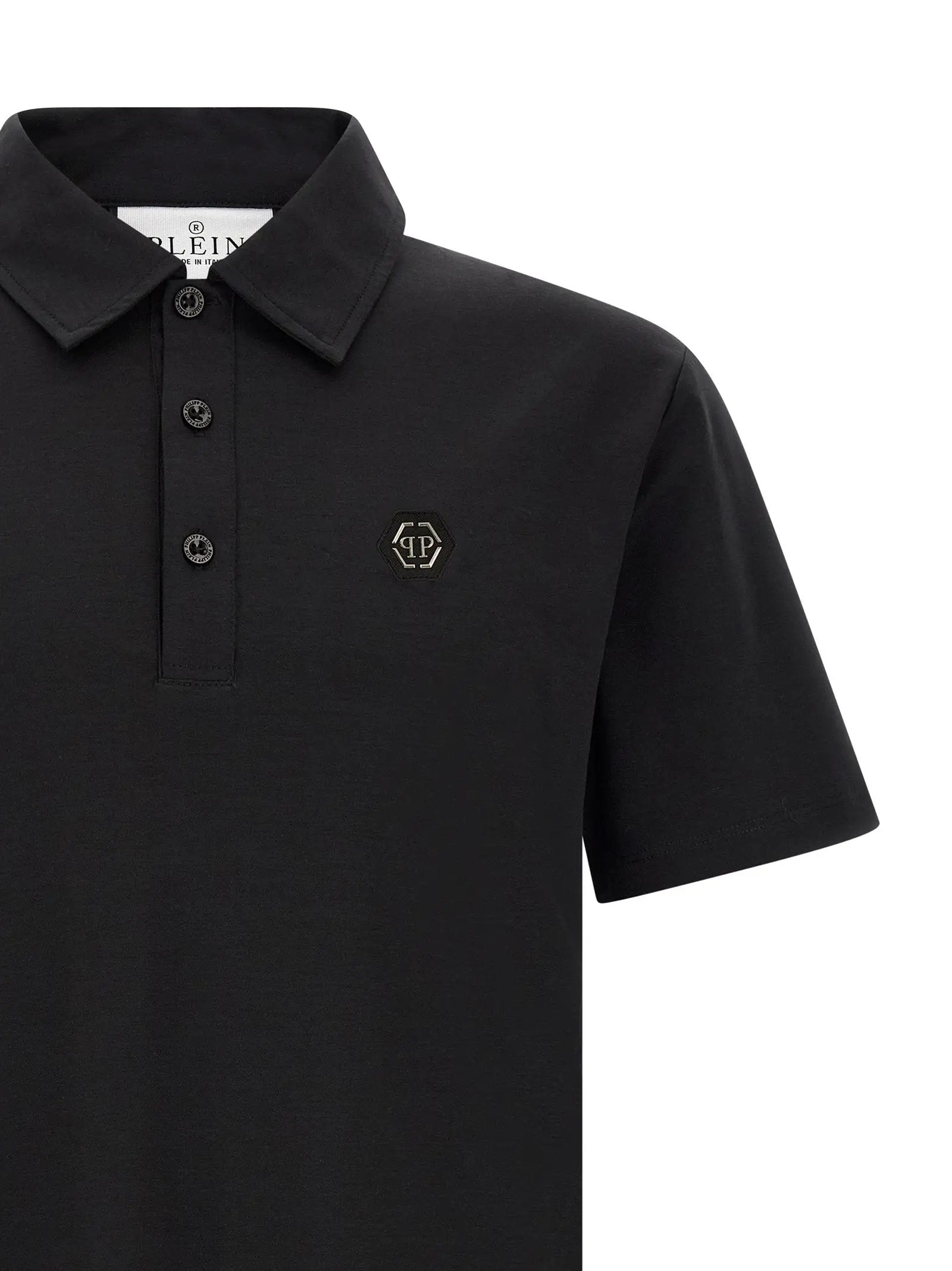 Philipp Plein Black Cotton Polo Shirt