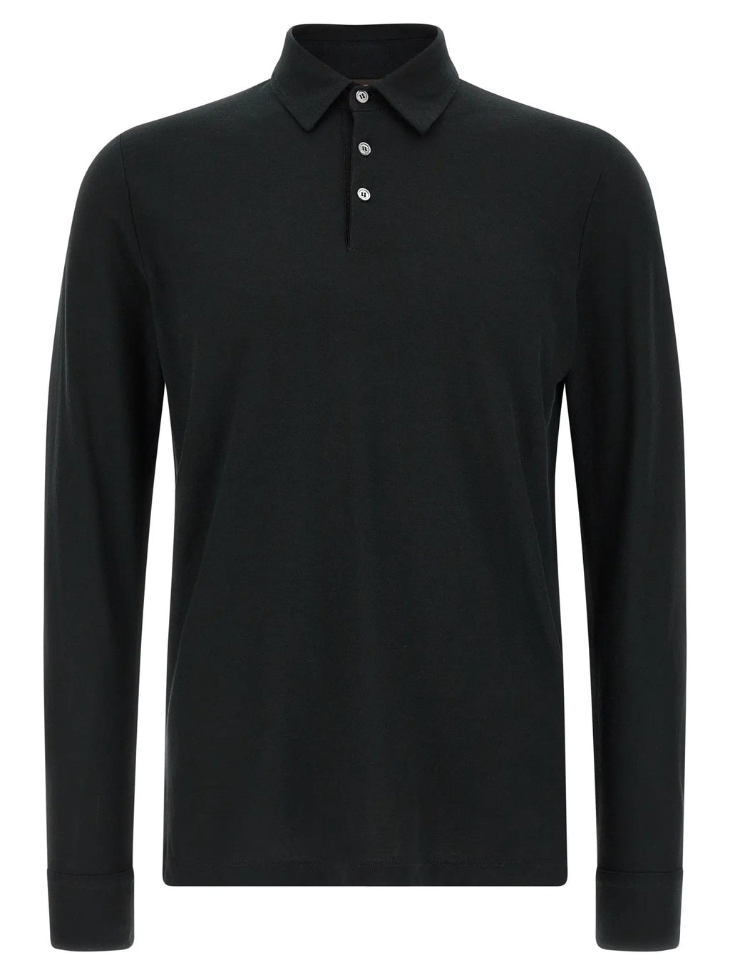 ZANONE Black Cotton Polo Shirt