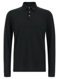 ZANONE Black Cotton Polo Shirt