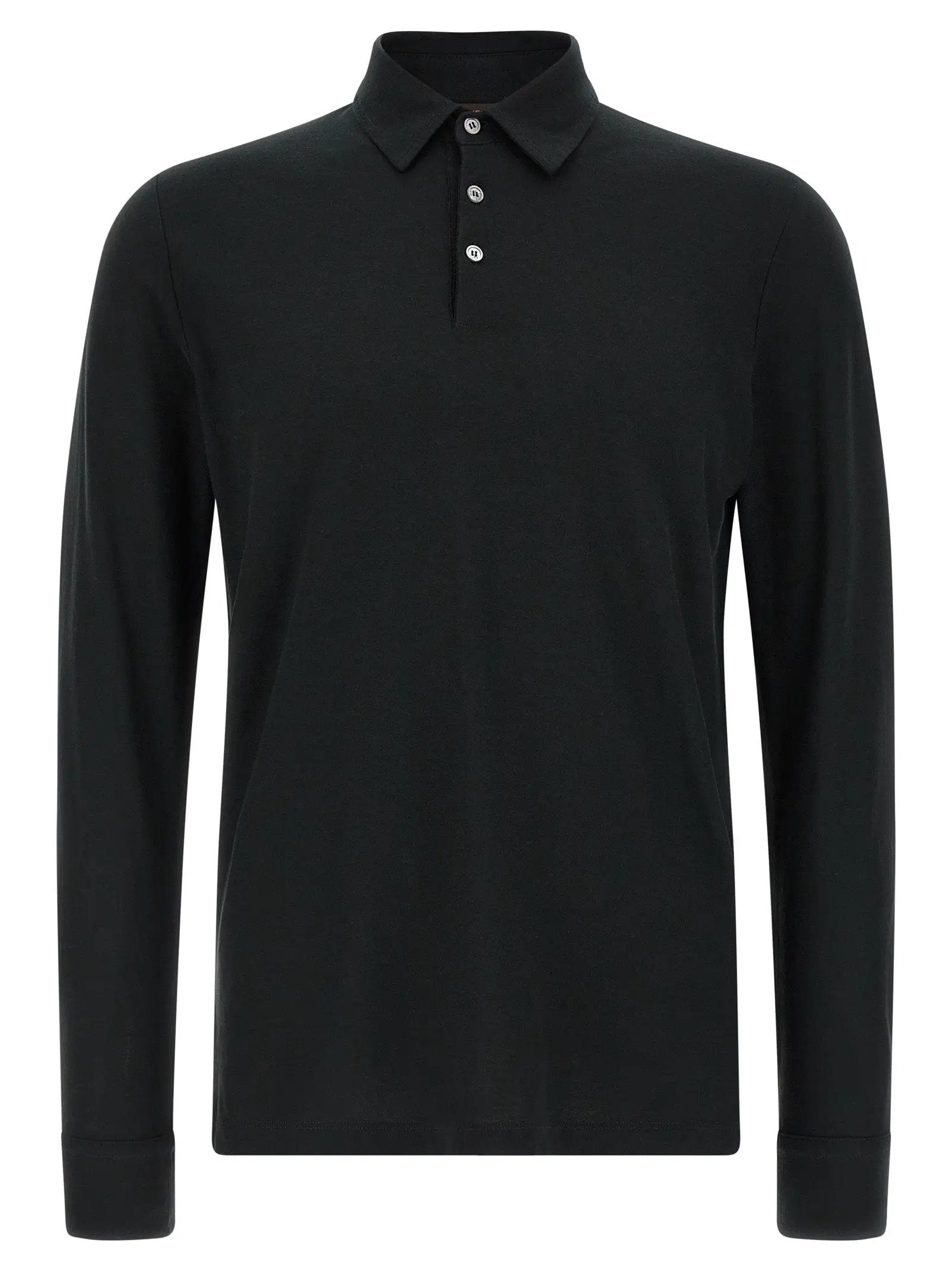ZANONE Black Cotton Polo Shirt