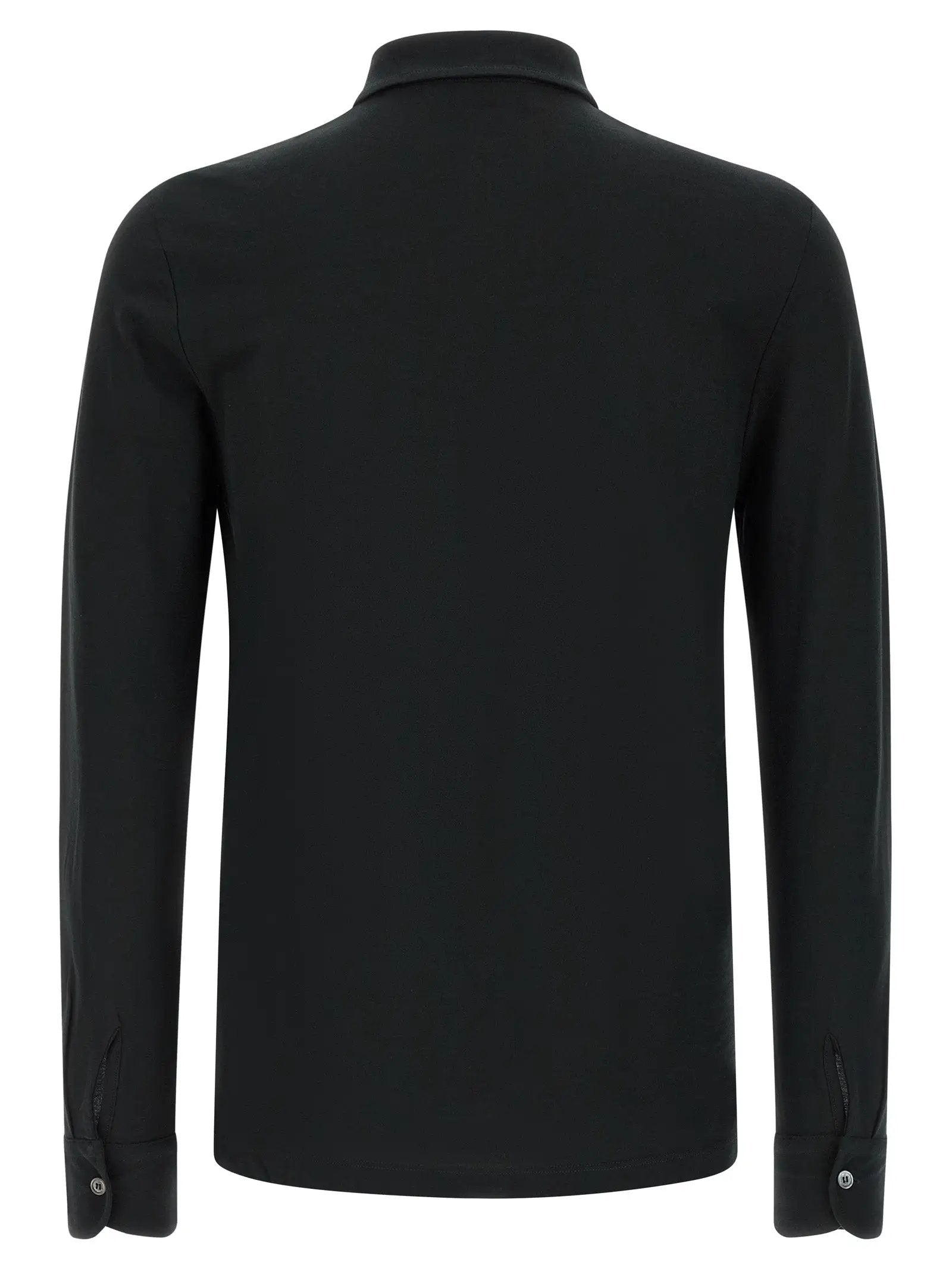 ZANONE Black Cotton Polo Shirt