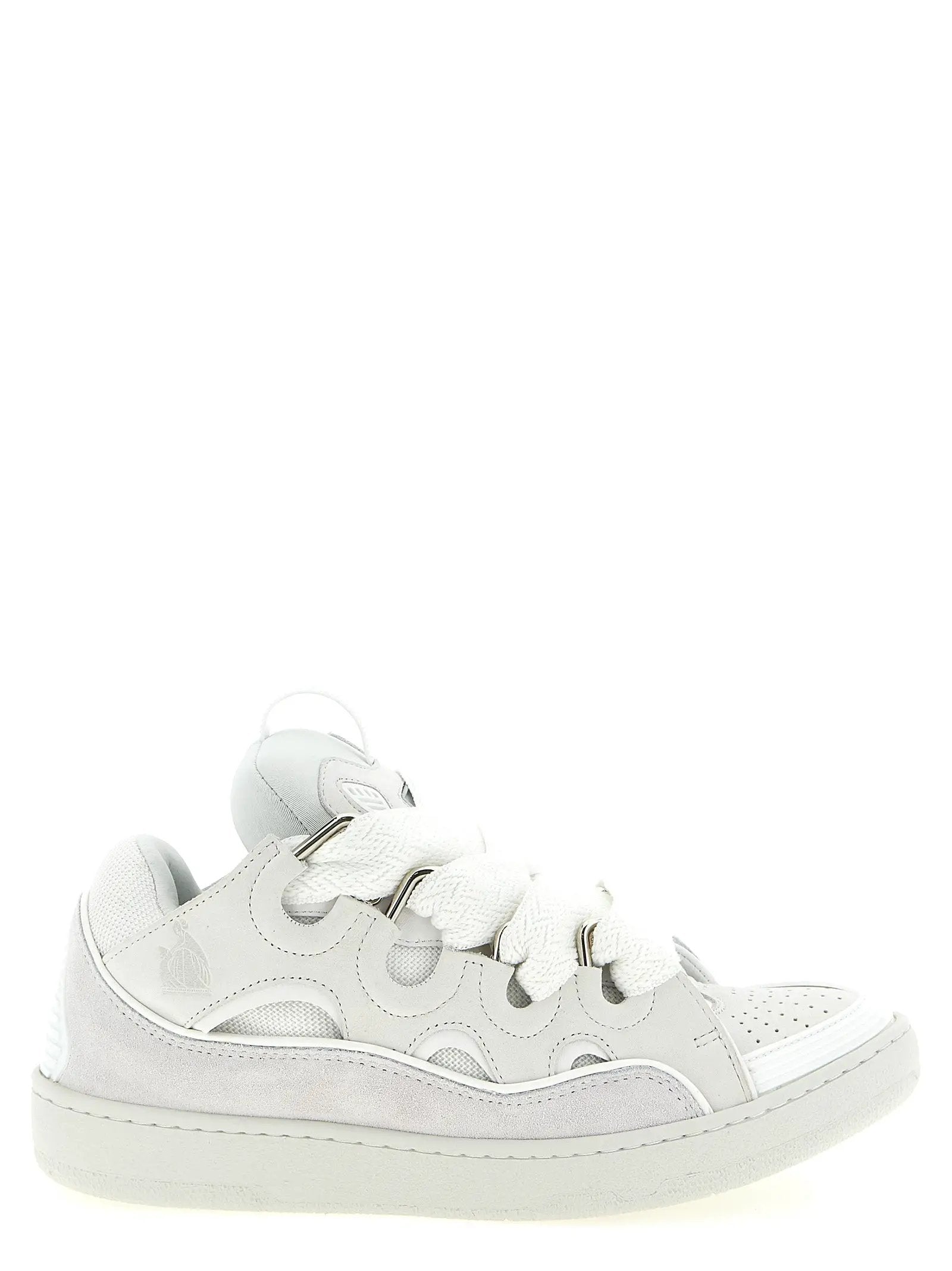 Baskets Lanvin blanches en cuir de veau à semelle épaisse
